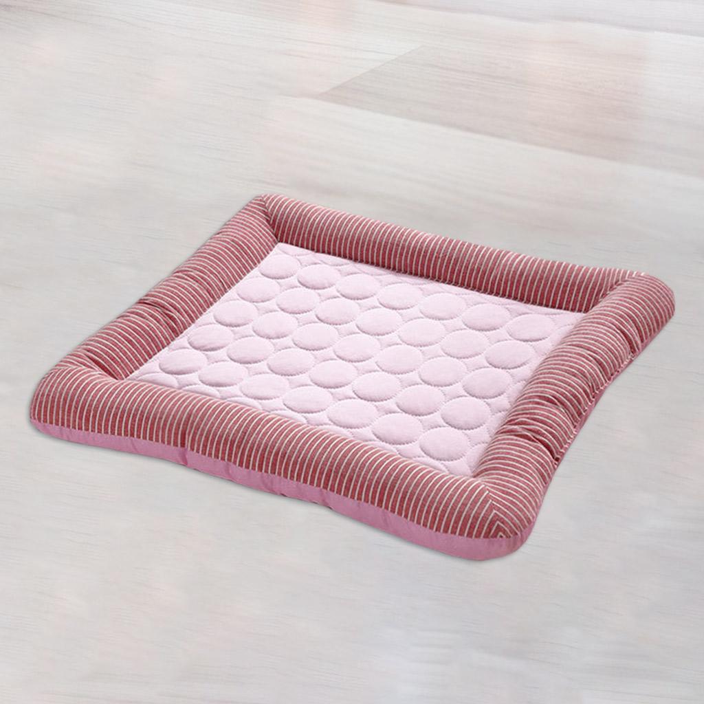 Dog Cage Mat Pets Self Cooling Mattress Bed Pad Sleeping Mat Pink 55x45cm