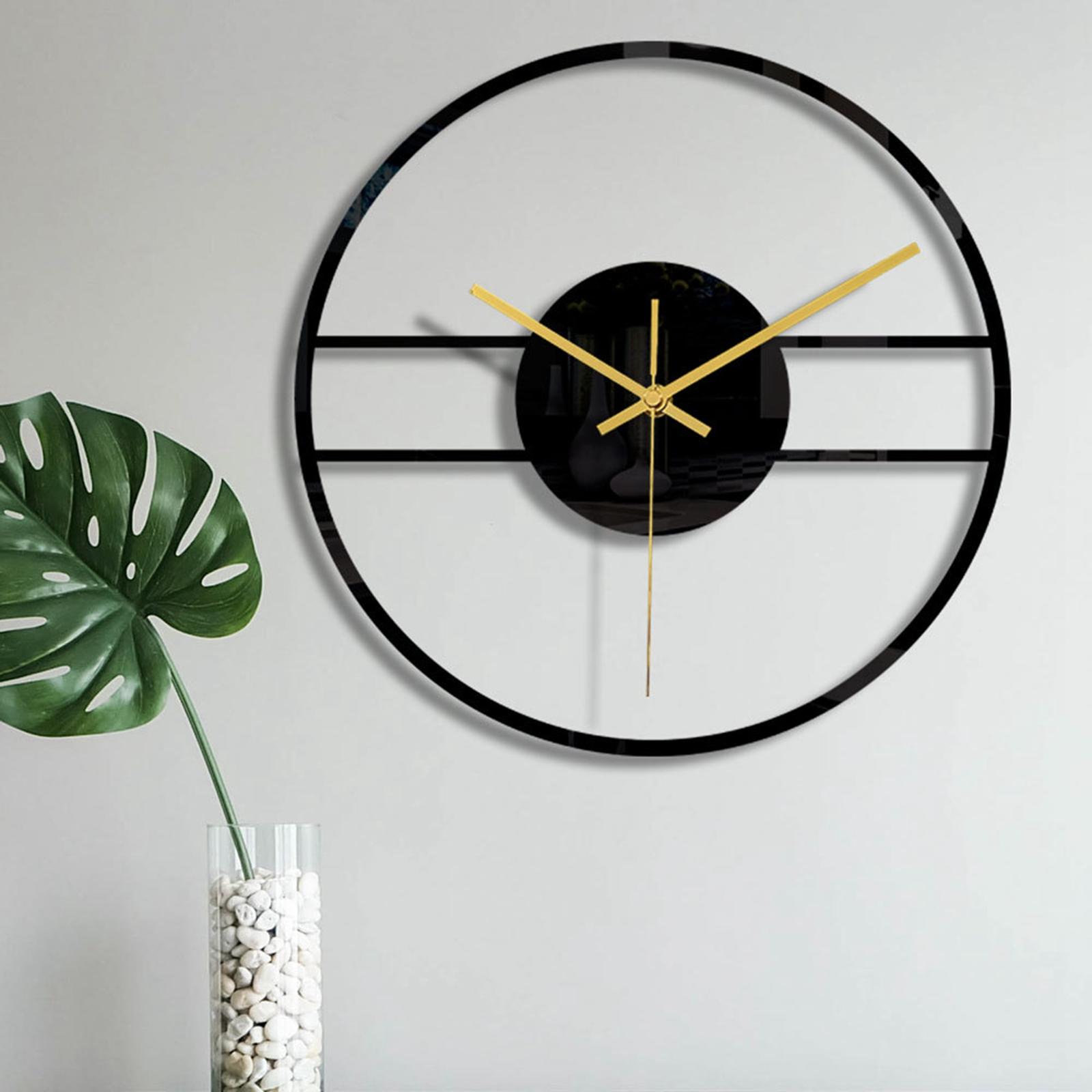 Fashionable Wall Clocks Wall Art Decor Battery Operated for Bedroom  Black C