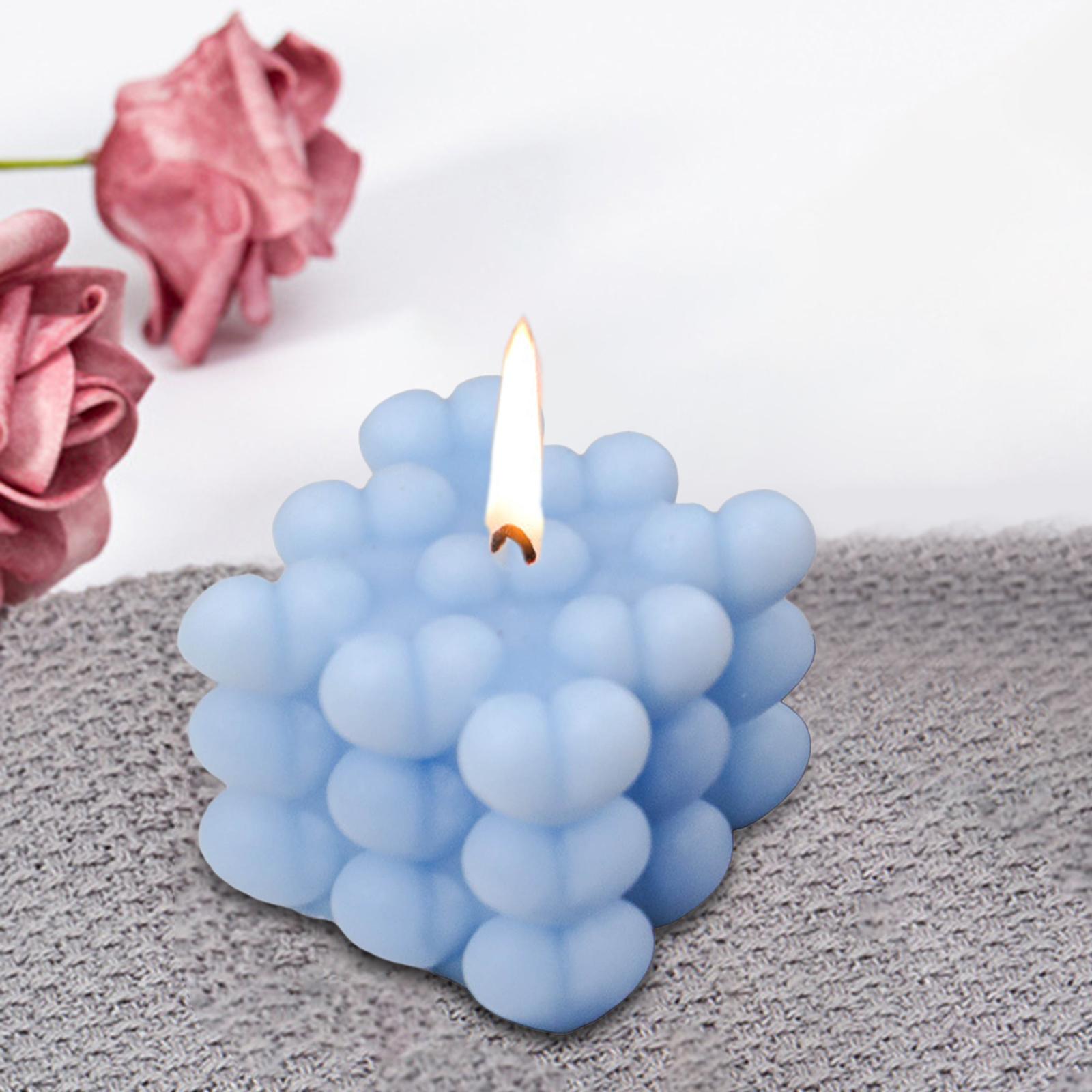 Bubble Cube Candle Aromatherapy Candle ,6.5x6.5x7cm Women Gift Blue