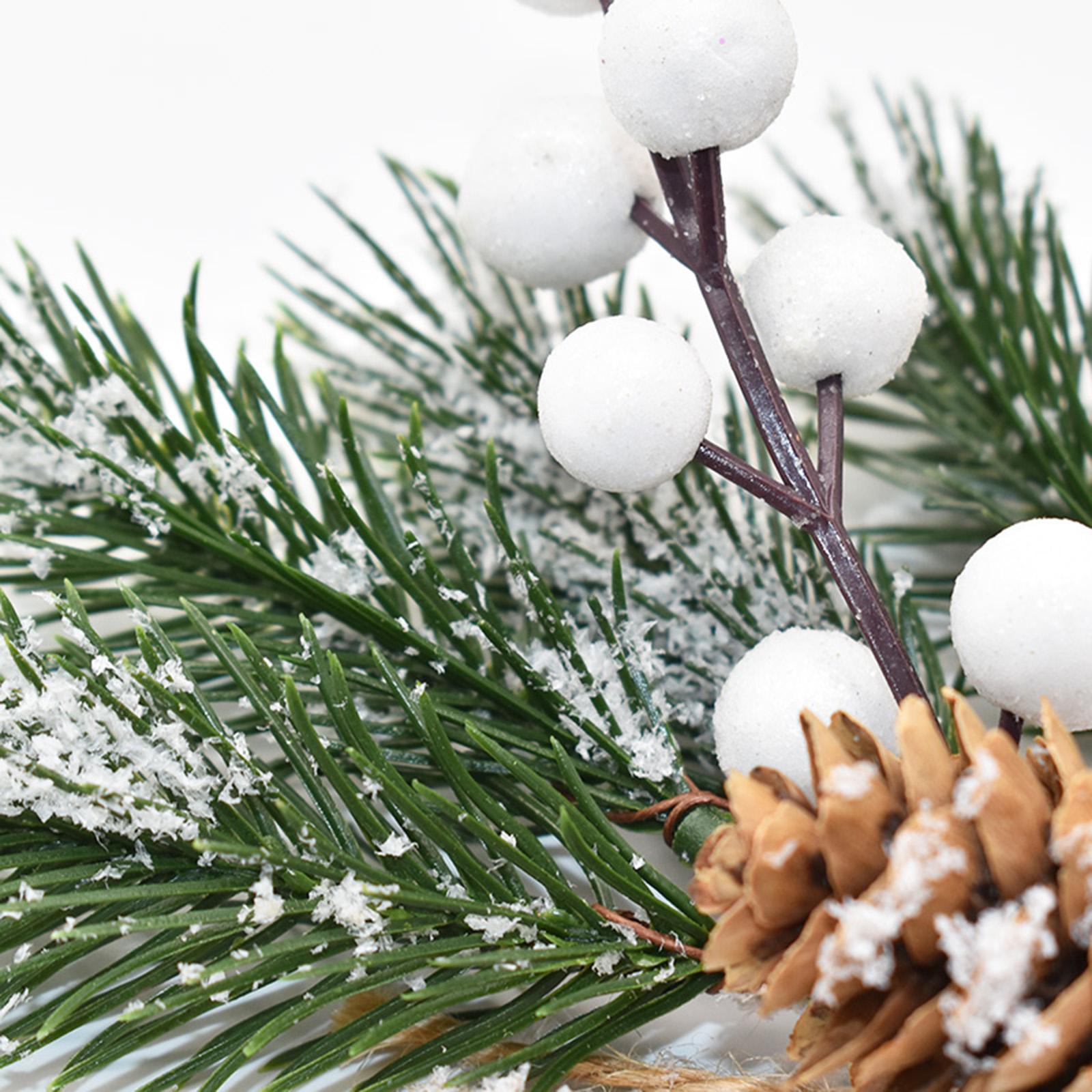 Christmas Artificial Berries Branches for Holiday Festival Table Centerpiece White