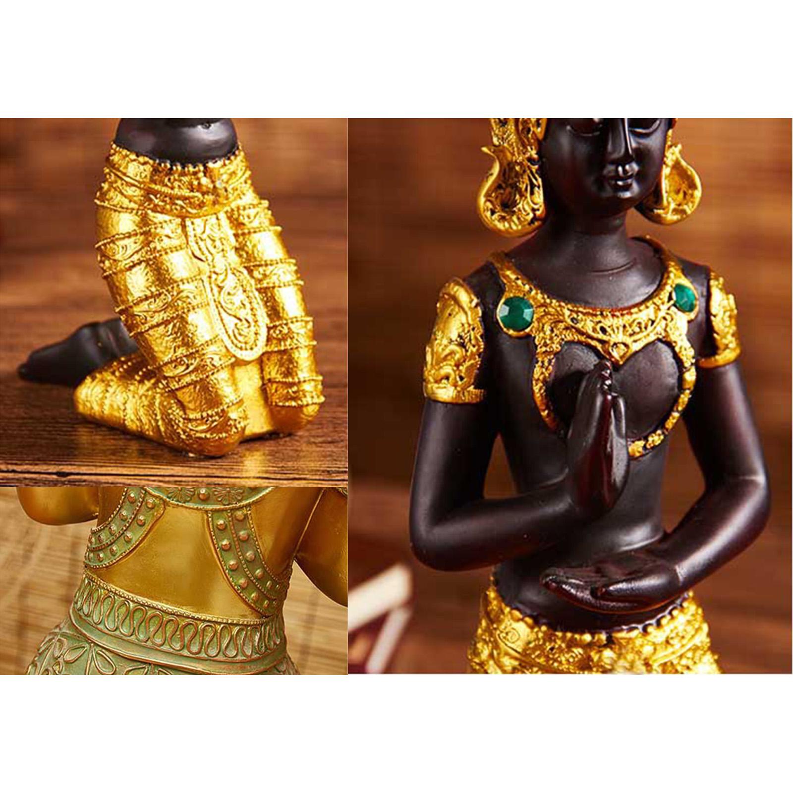 Antique Kneeling Buddha Statue Sculpture living Room Gift Style A