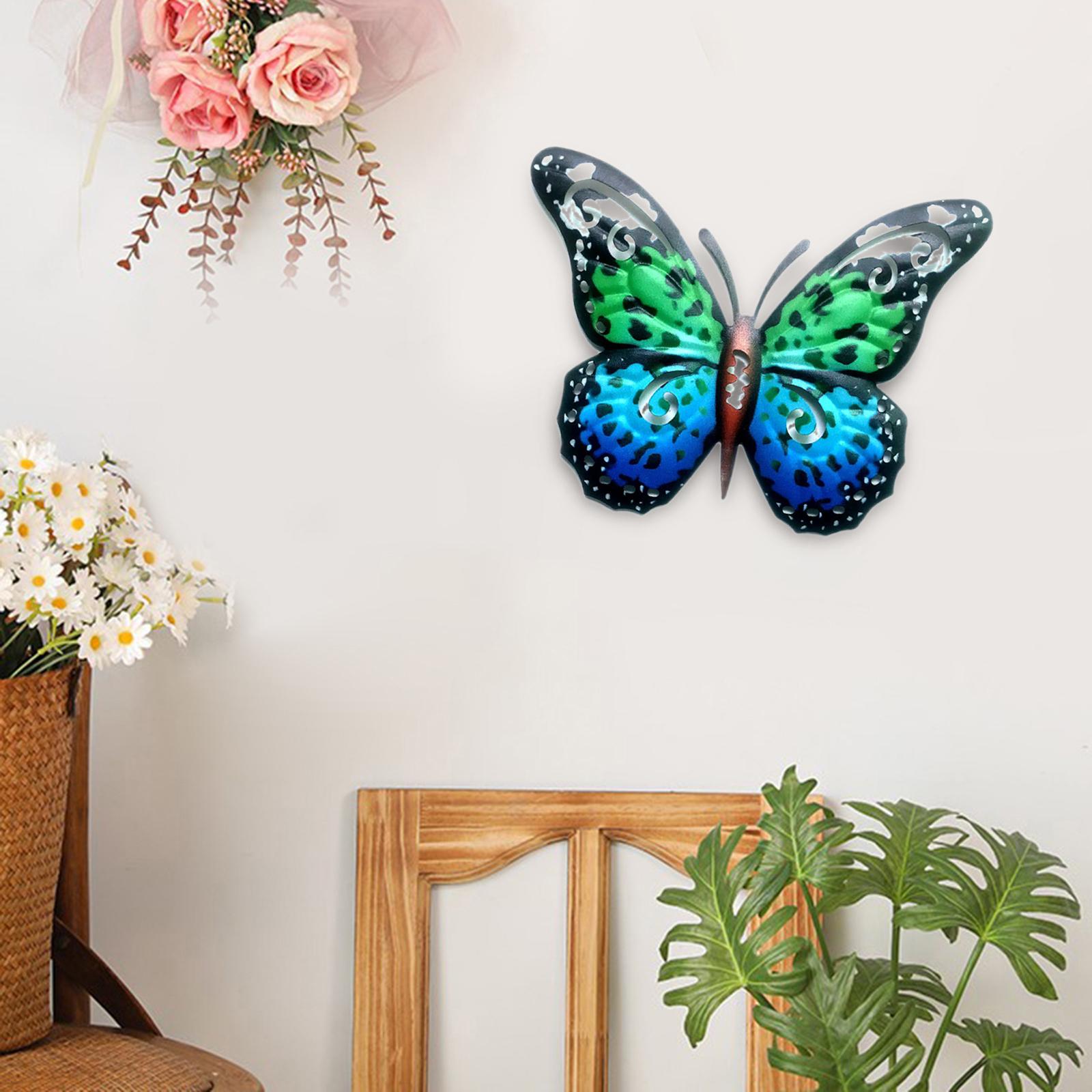 Creative Butterfly Wall Sculpture Art Decoration for Indoor Bedroom Yard Blue Green