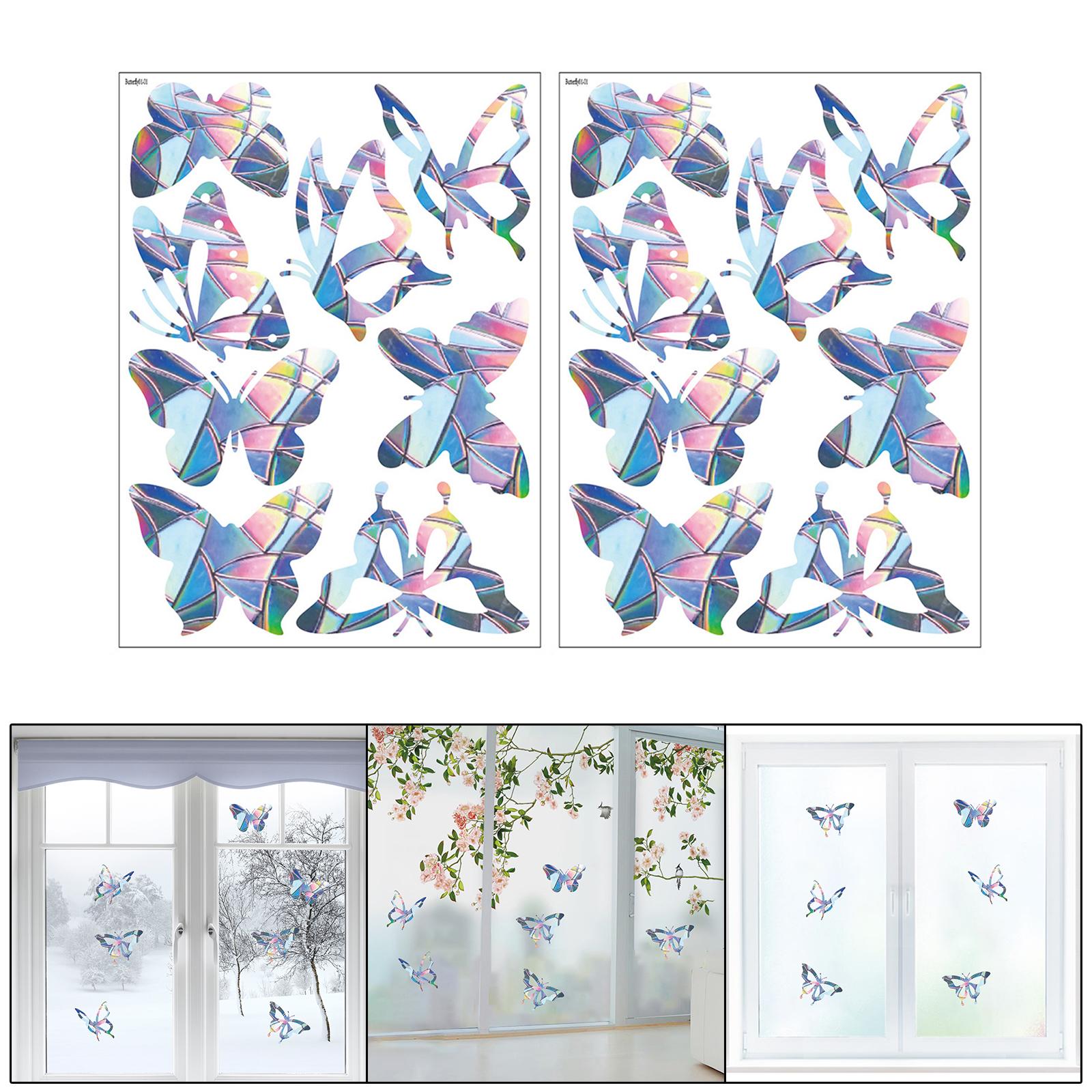 2x Reusable Butterfly Static Rainbow Window Clings Sticker Decal for Home