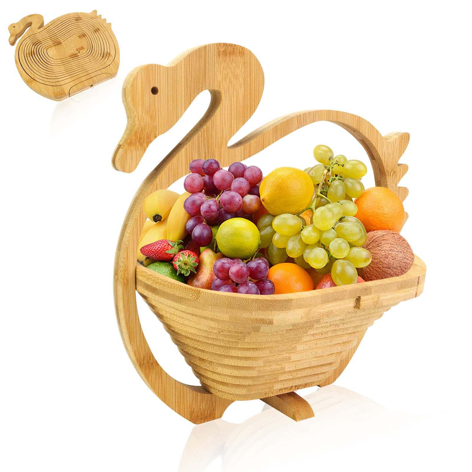 Fruit Basket Collapsible Snack Storage Tray Decorative for Home Kitchen duck