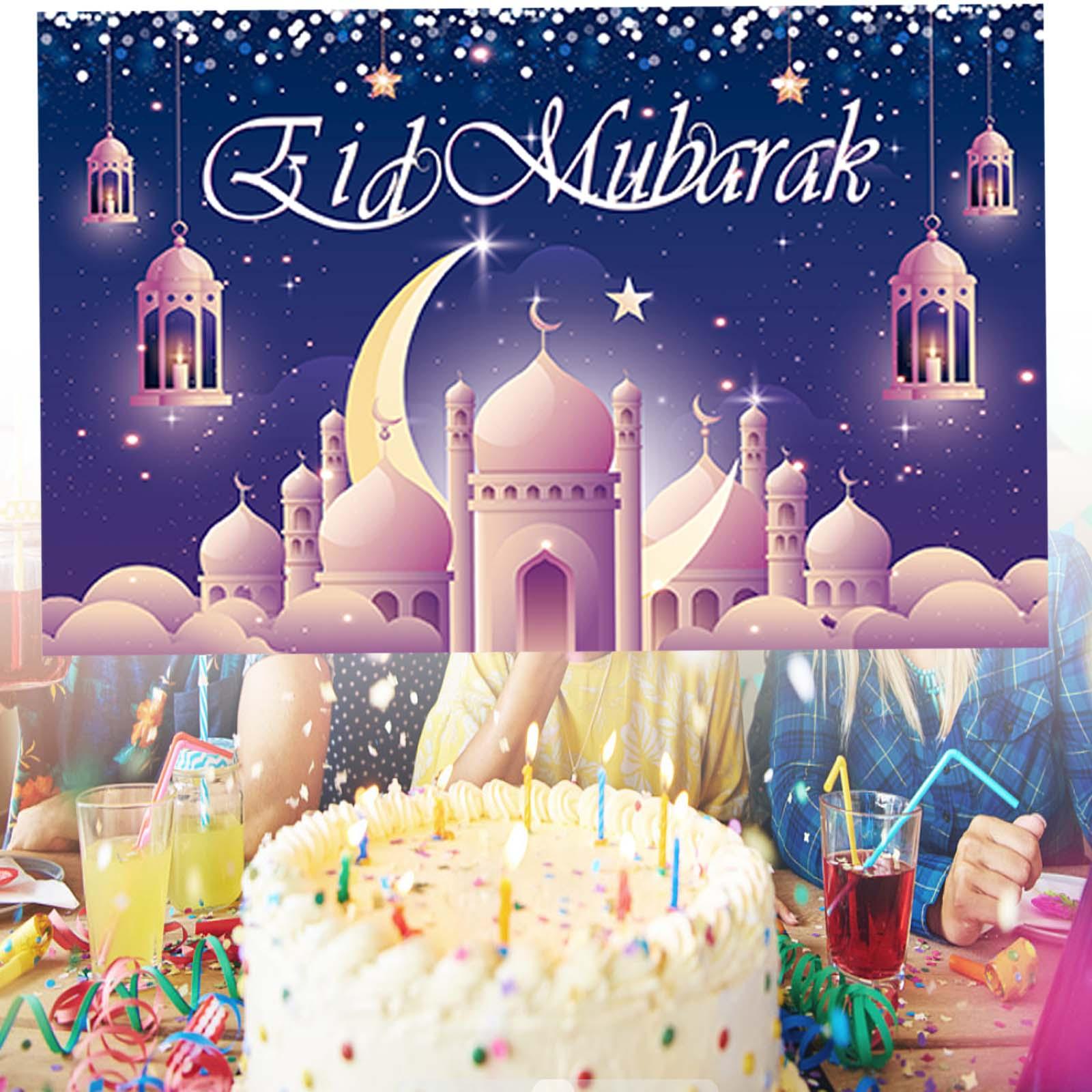 Eid Mubarak Background Muslim Islam Ramadan Signs Polyester for Playground Style B 180x115cm