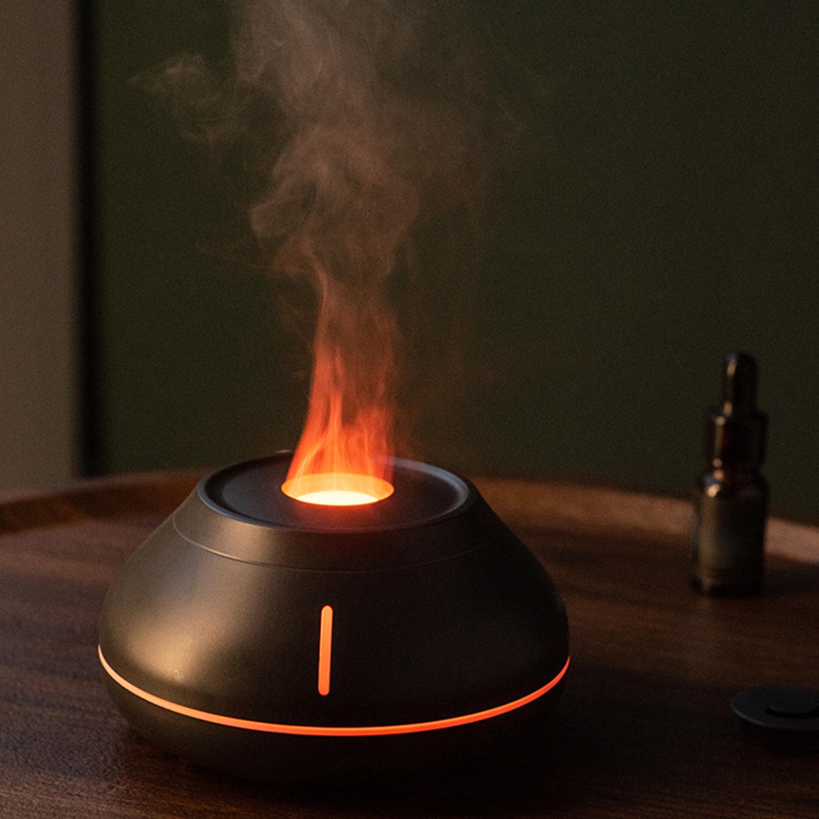 Humidifier with Flame Effect Mist Air Humidifier for Home Travel Black