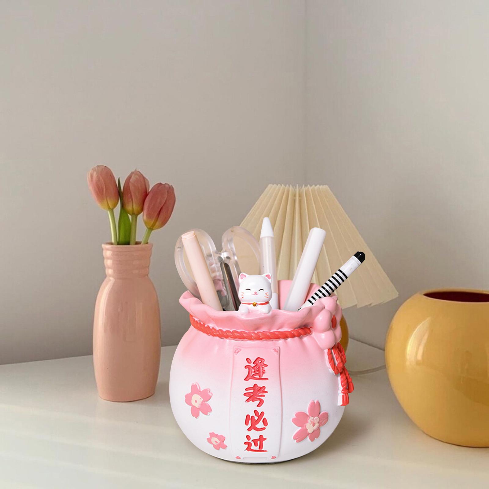 Pencil Display Stand Desk Organizer Drawing Pens Table Stationery Pen Holder Pink