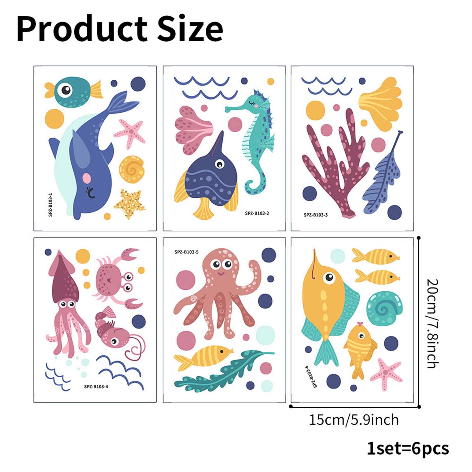 2x6x Toilet Sticker Tiles Sticker Whales Stickers for Room Background Bathroom