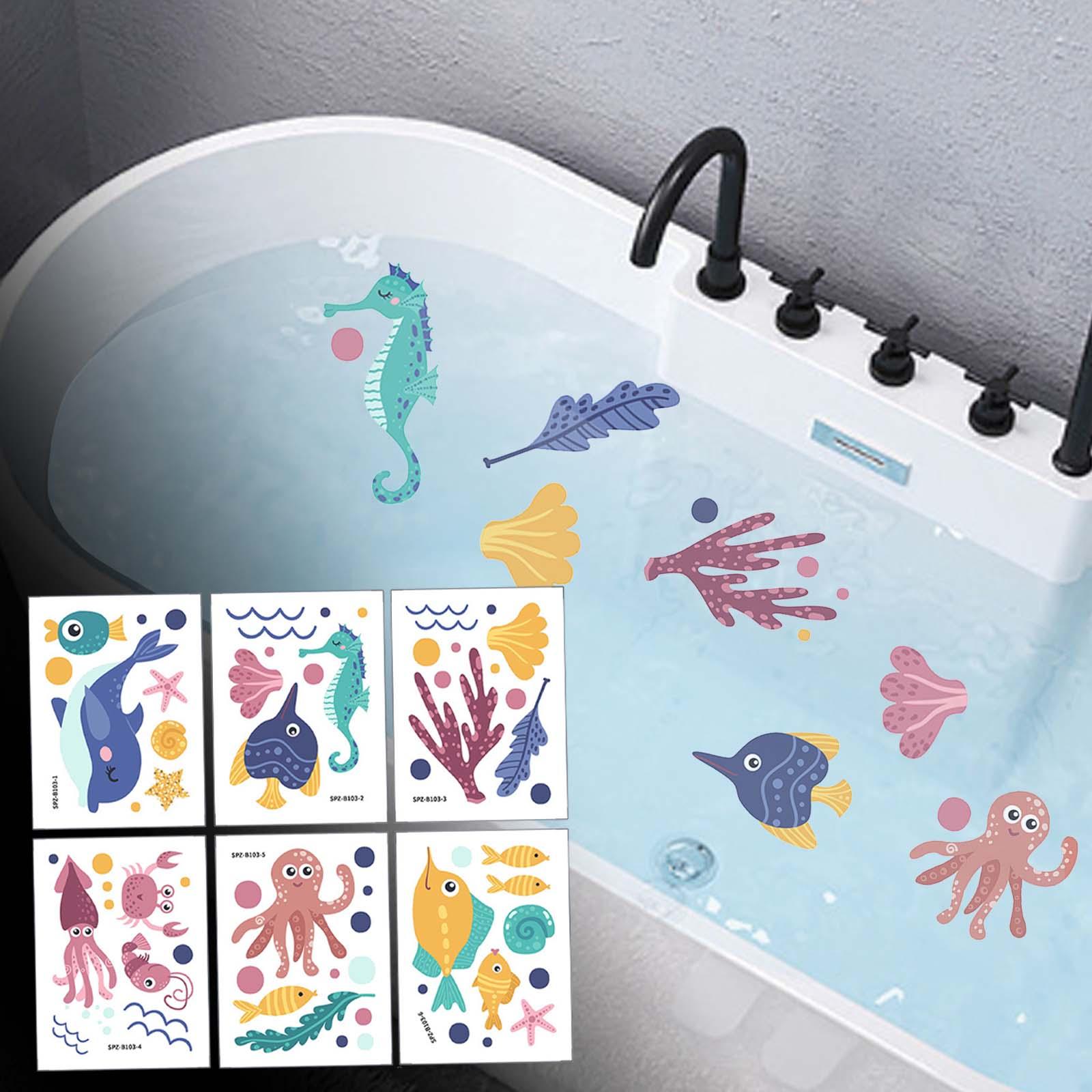 6x Toilet Sticker Tiles Sticker Whales Stickers for Room Background Bathroom
