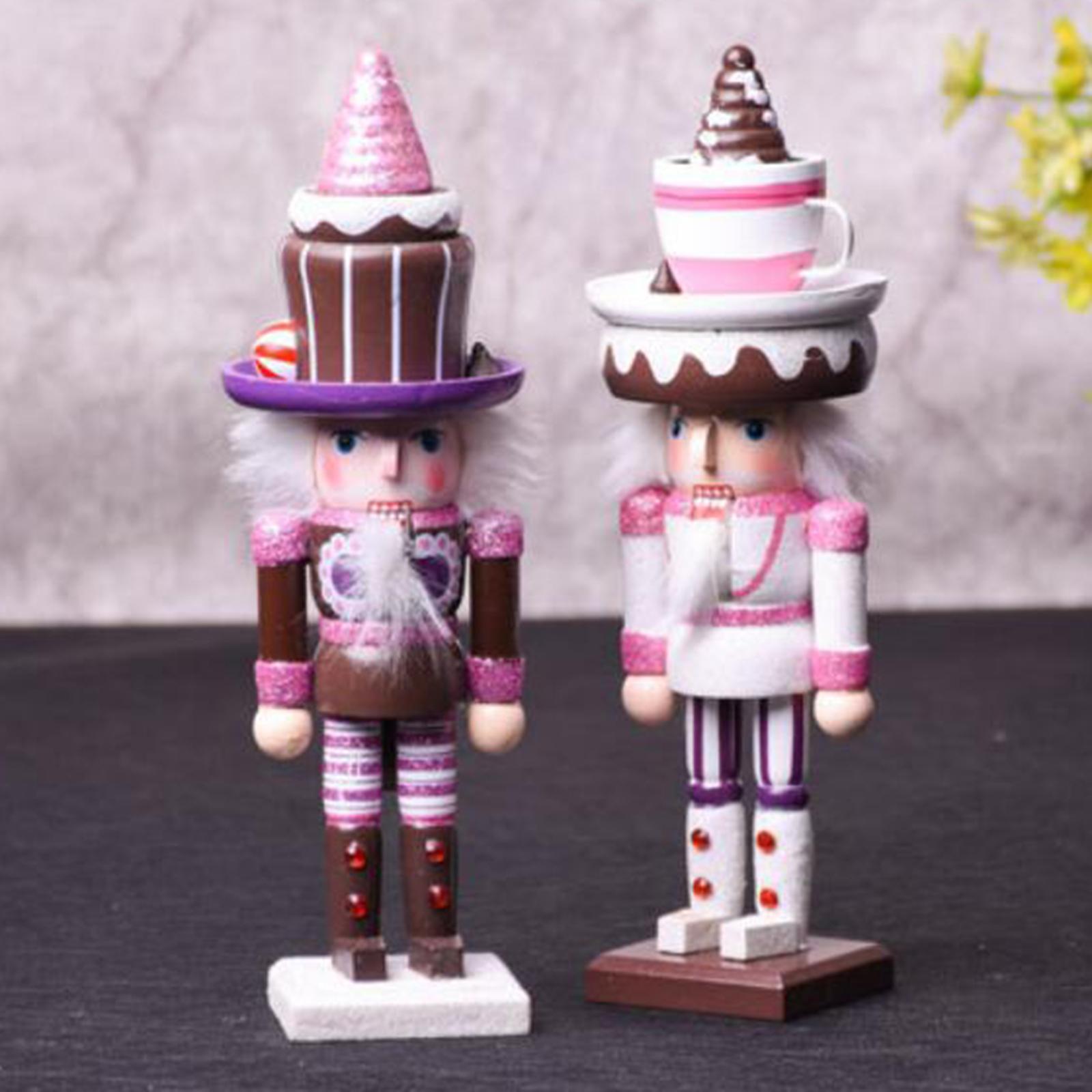 Christmas Nutcracker Ornament Cartoon Puppet for Office Christmas Party Home White