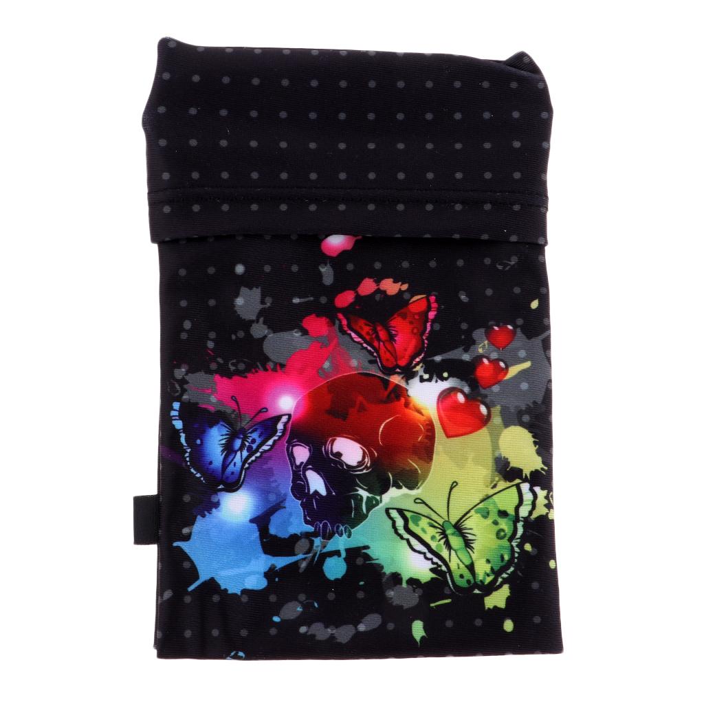 2xSports Wristband Sweatband Wallet Zipper Pocket Armband L Skull Butterfly