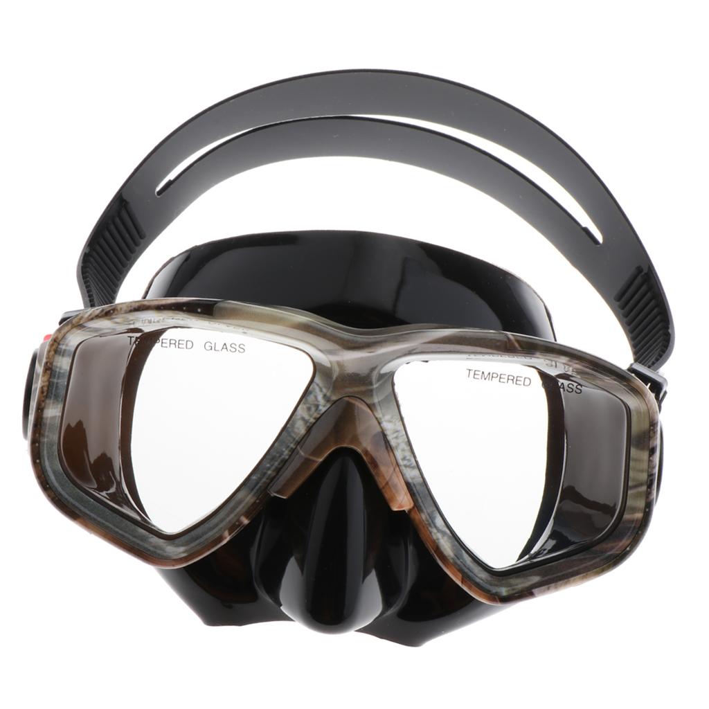 Adult Scuba Diving Mask Anti Fog Tempered Glasses Snorkeling Goggles w/ Case