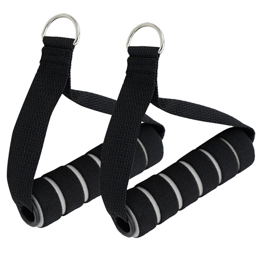 Resistance Bands Handle with Strong Nylon Strap black and gray