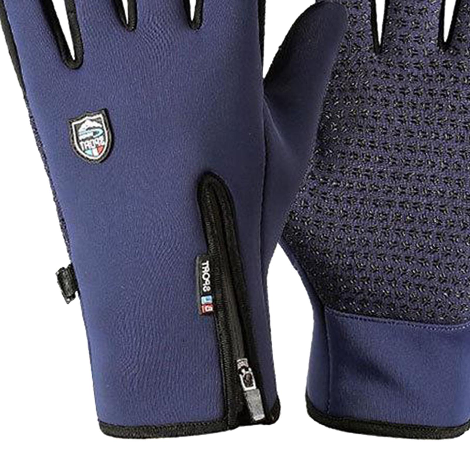 Winter Outdoor Cycling Hiking Sports Gloves Touch Screen XL Navy Blue K146