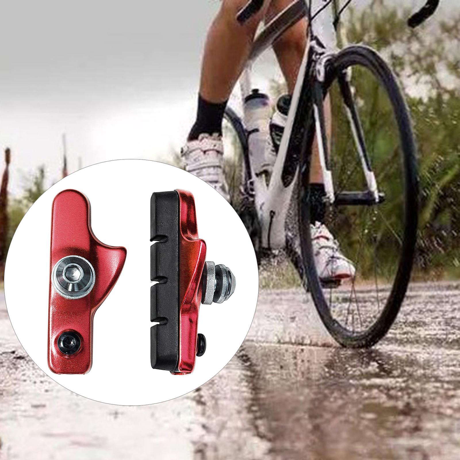 Road Bike C Brake Shoes Pads Block 55mm Aluminum Brake Pad Red