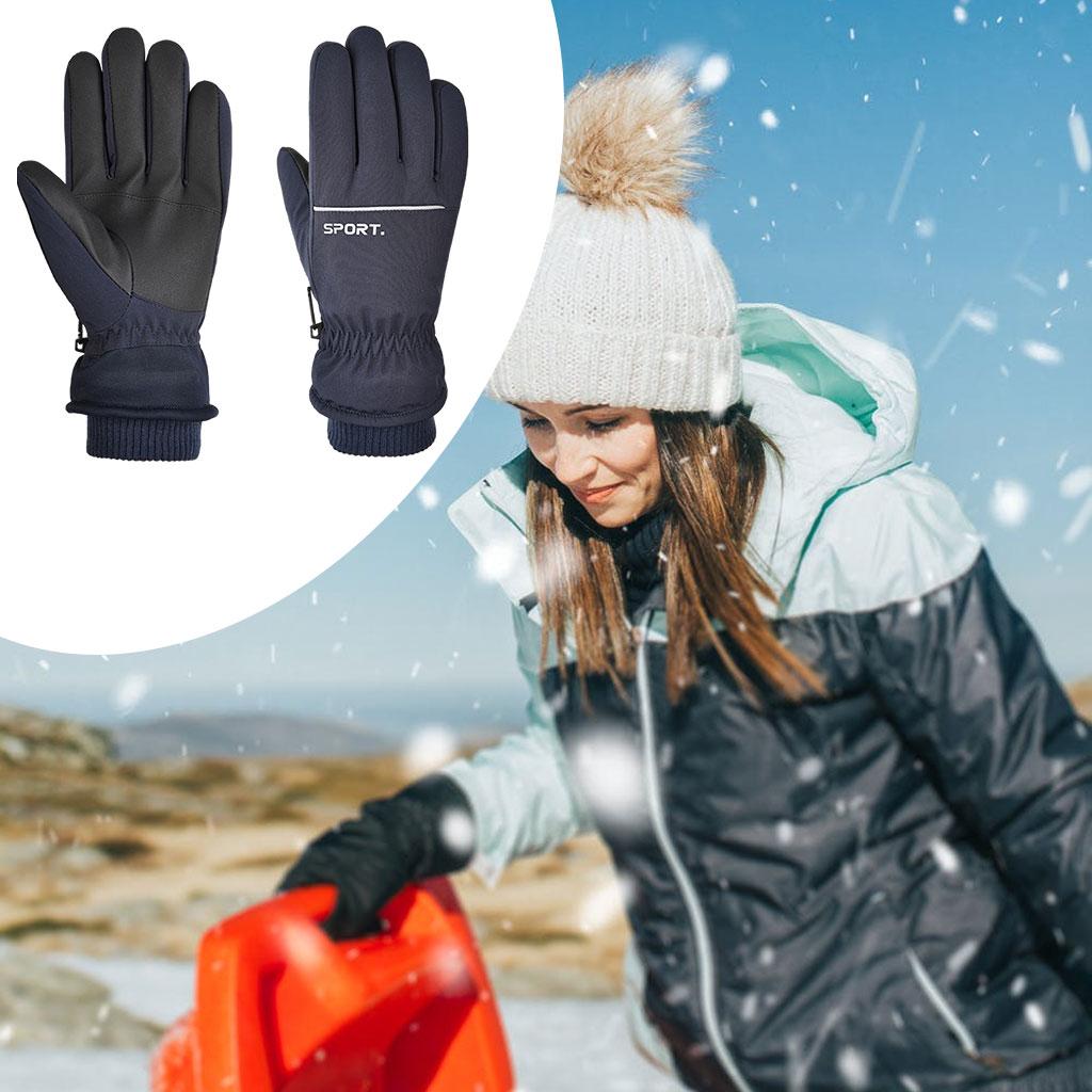 Windproof Gloves Touchscreen Thermal Fleece Sports Snowboarding HX 103 Blue