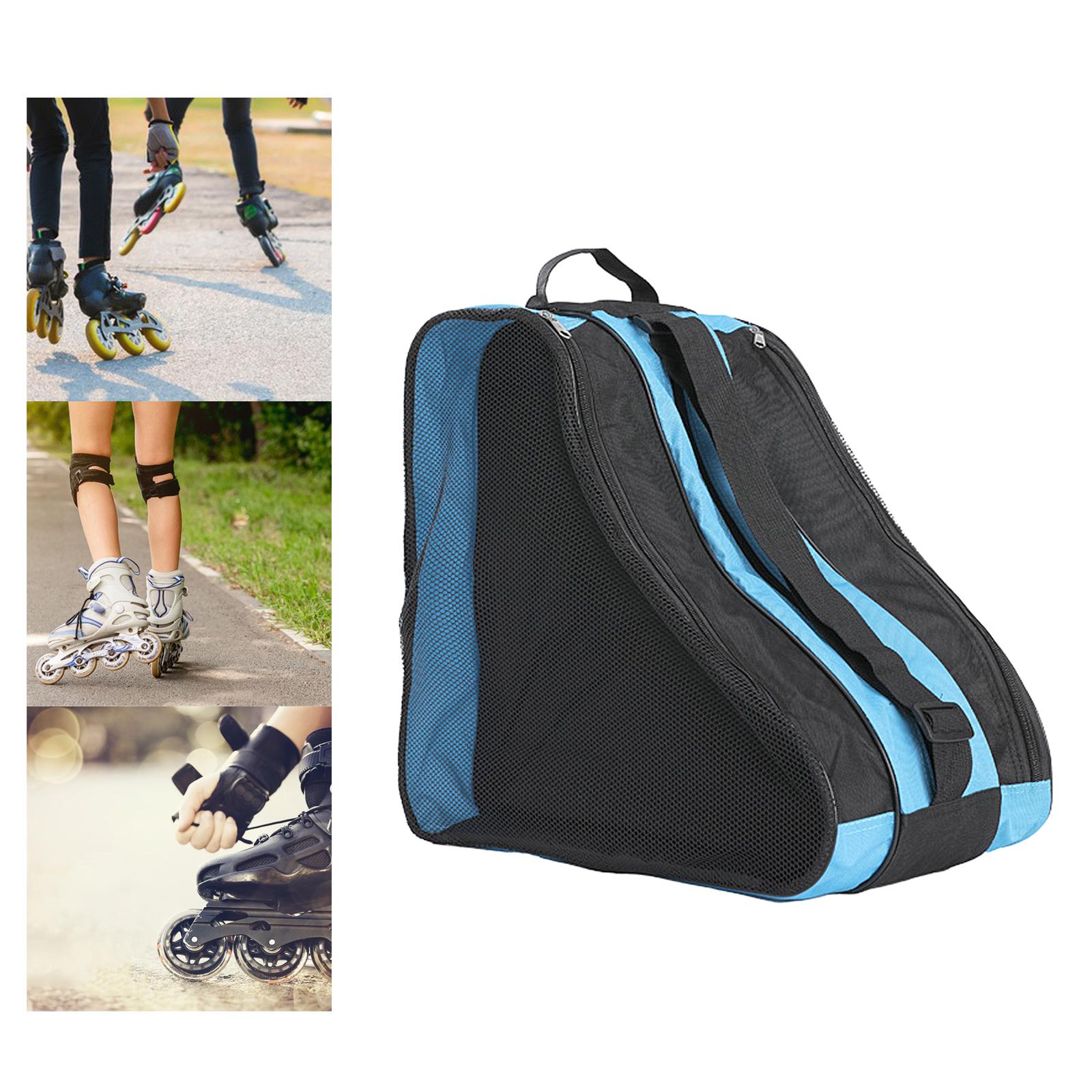Skating Shoes Bag Handbag Breathable 3 Layers Inline Skate Carry Bag Case Pink Mesh