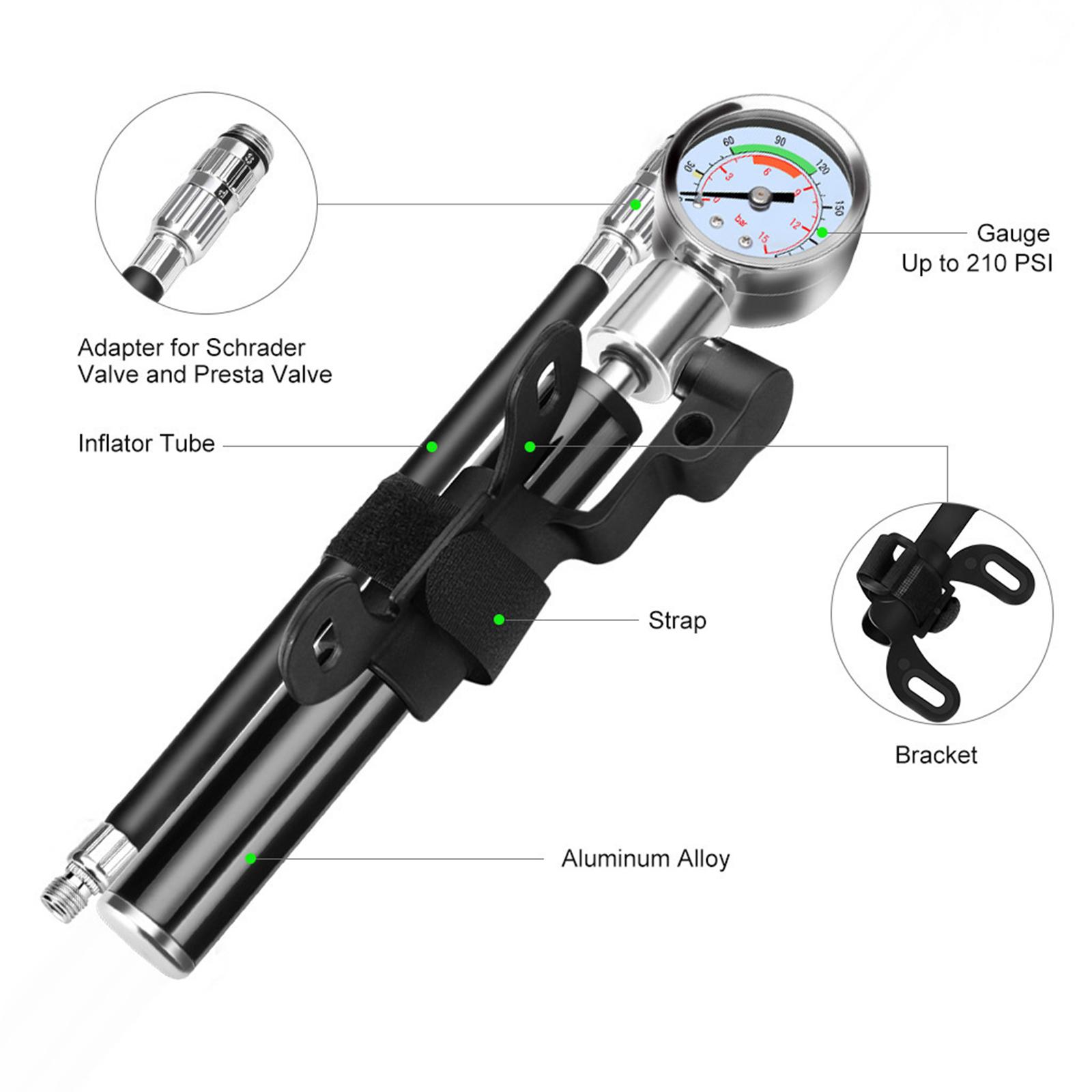 Manual High Pressure Bicycle Pump Portable for Basketball Road Bike