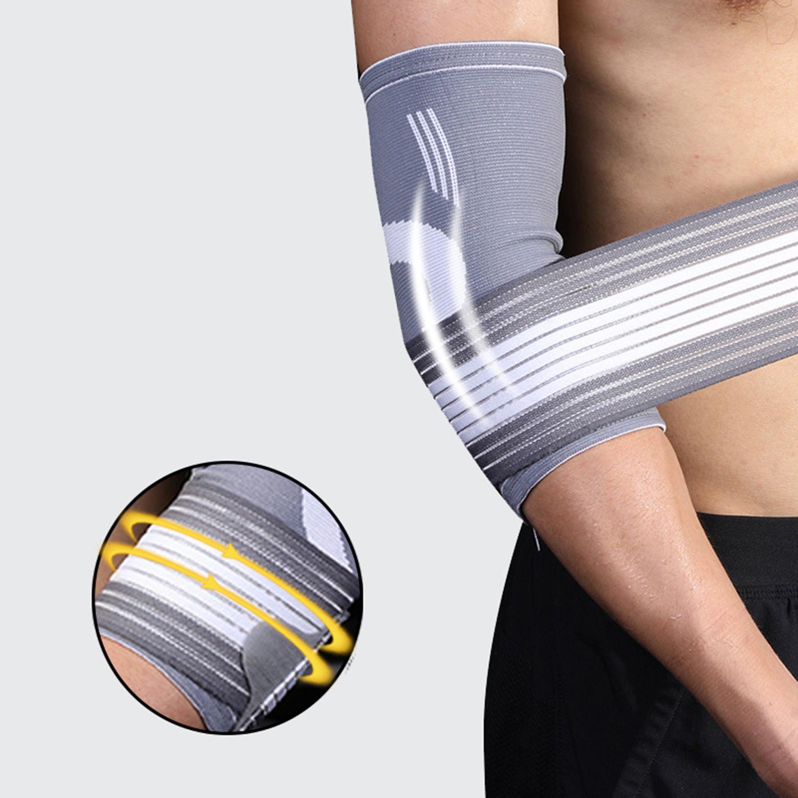 Compression Sleeve Wrap Gym Men Baseball Sport Elbow Brace Small