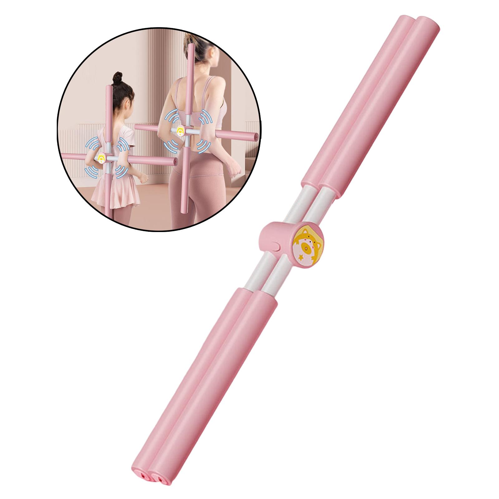 Yoga Stick Open Shoulder Pranayama for Beautifying Body Sculpting Pink