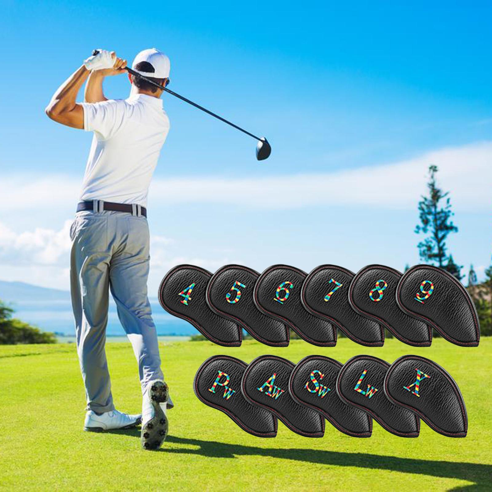 11 Pieces Golf Iron Headcover Golf Wedges Headcovers Accs for Beginner Men
