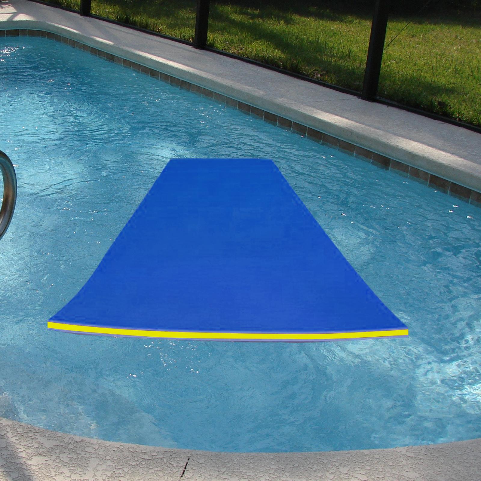 Water Floating Mat Pool Floating Pad for Outdoor Boating Swimming Pool Blue Yellow Blue