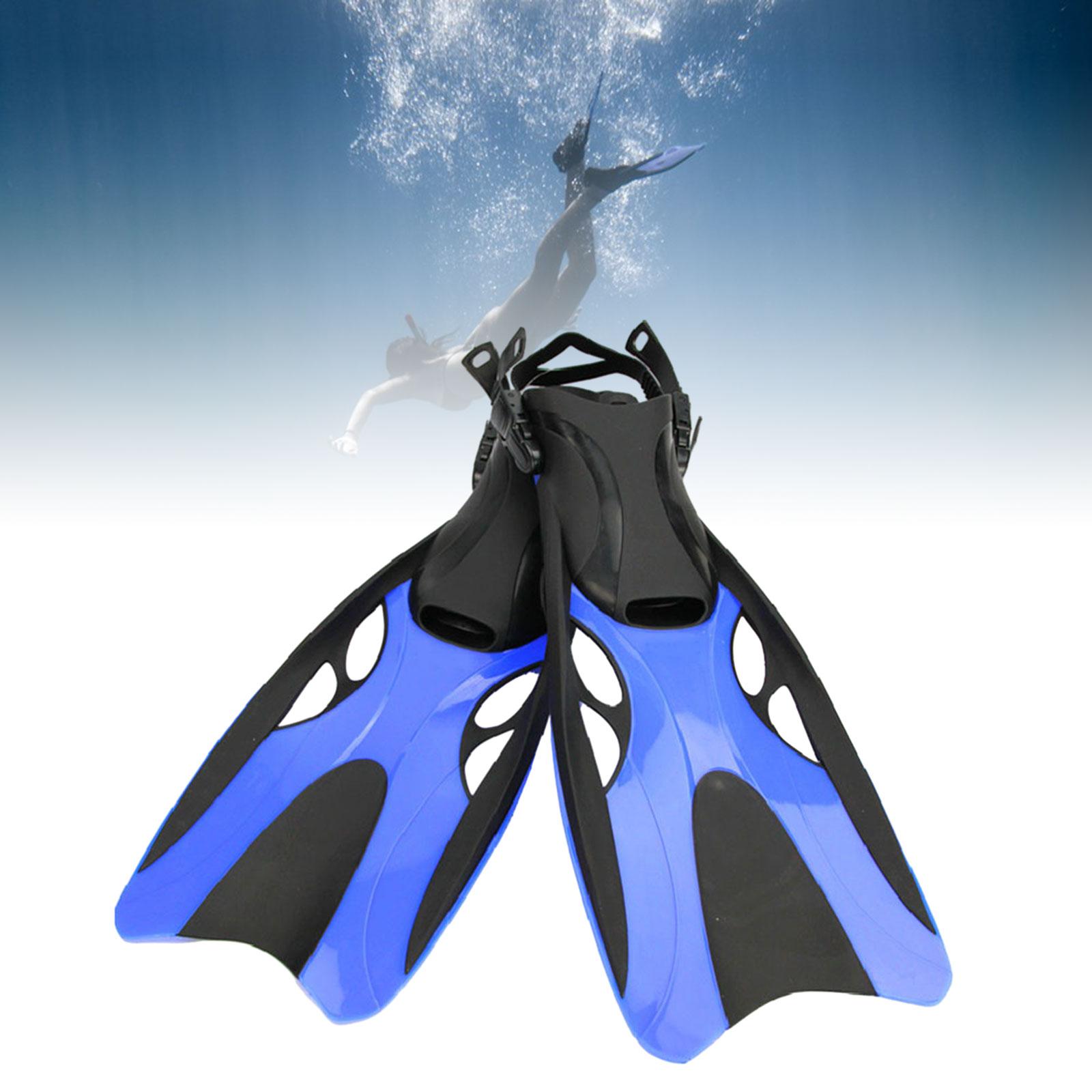 Diving Fins Silicone Snorkeling Fins for Men Women Beginner Diving Equipment Blue Size M