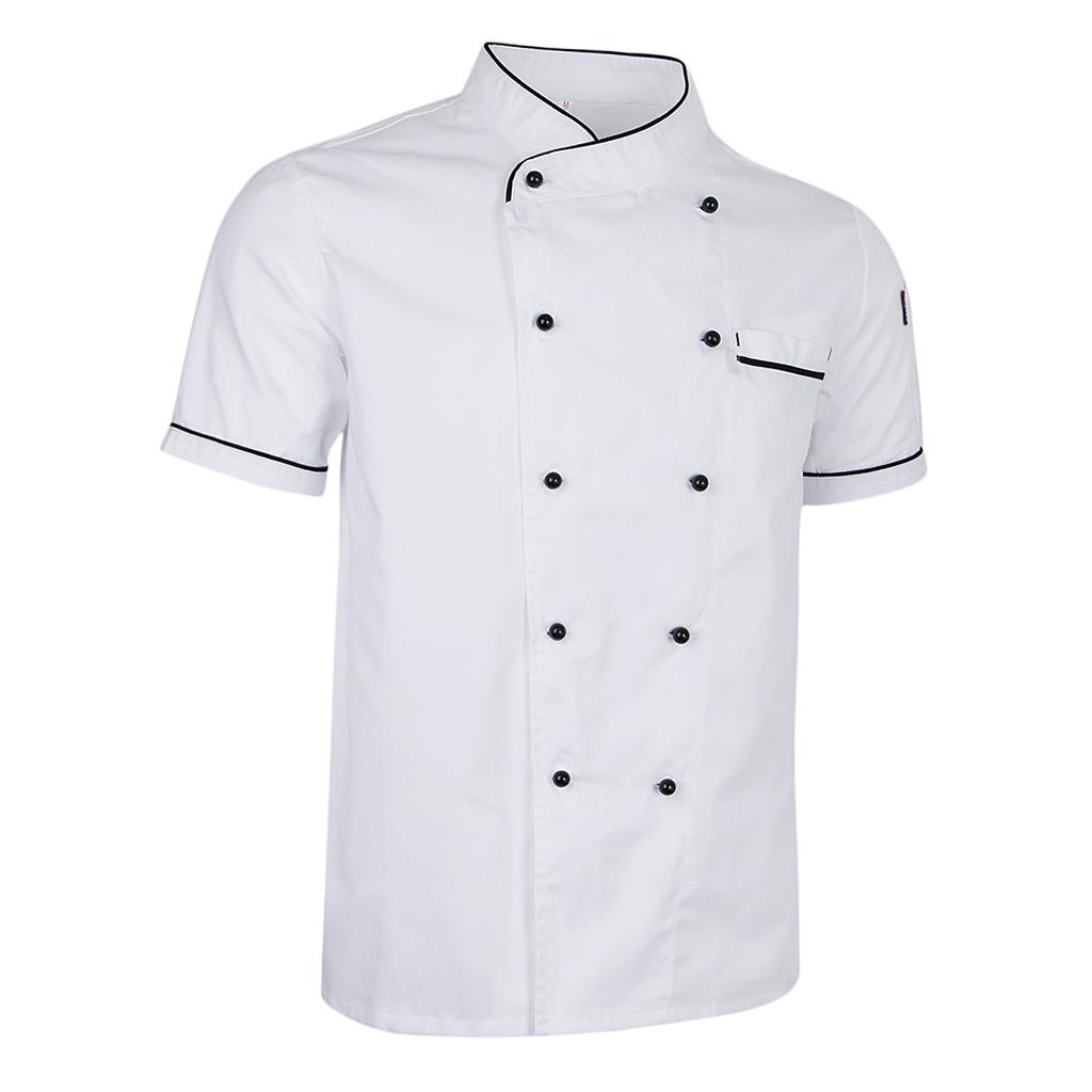 Donna Giacca Cappotto Manica Corta Uniforme da Cuoco