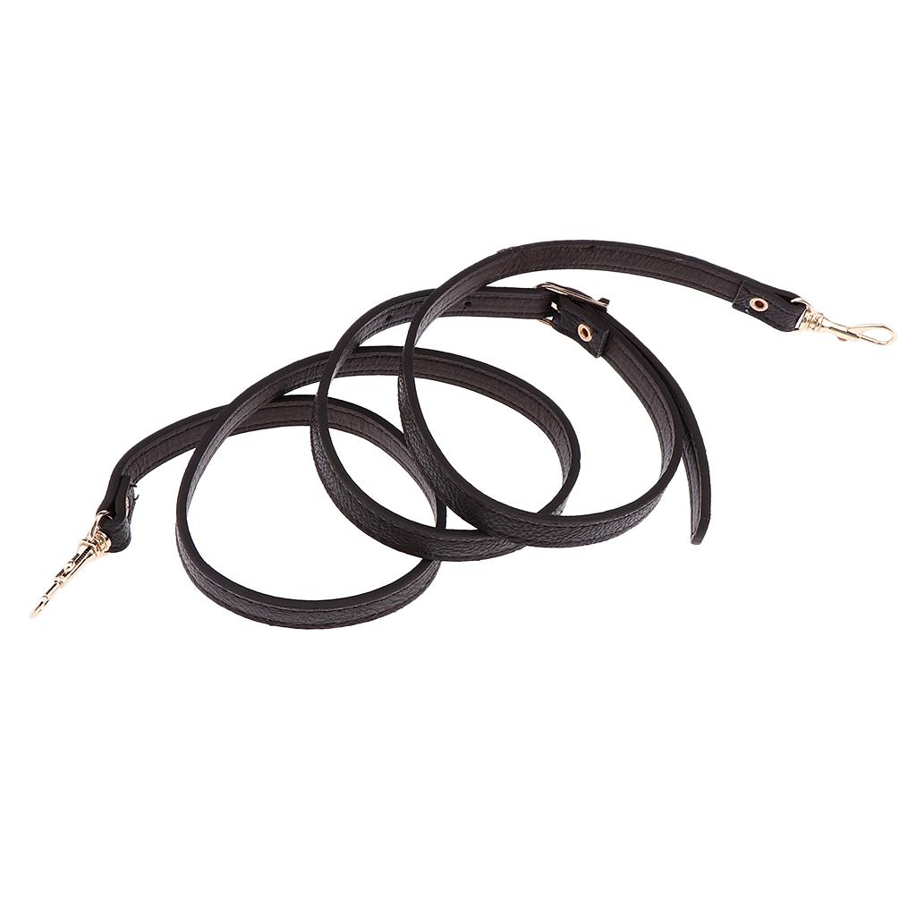 4xAdjustable Leather Shoulder Bag Strap Belt Replacement Lobster Clasps Deep Brown