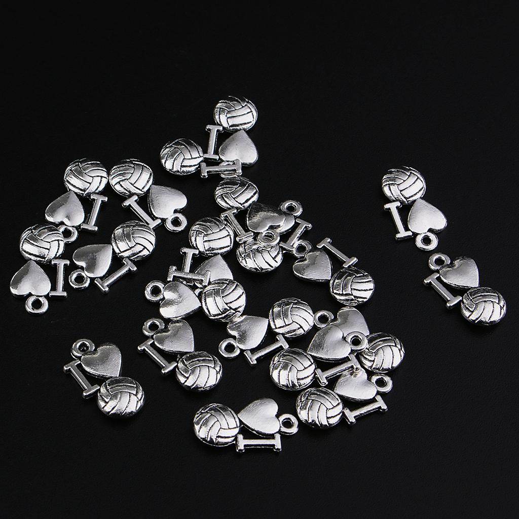 20 Pieces Charms Pendant Findings Beads Jewelry Making Crafts  I Love Ball