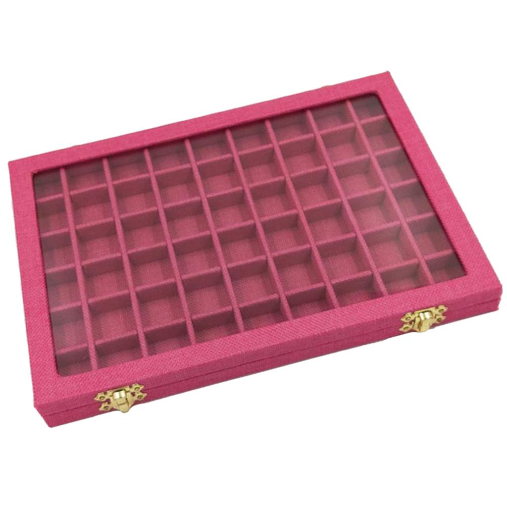 54 Grids Clear Lid Jewelry Tray Box Showcase Display