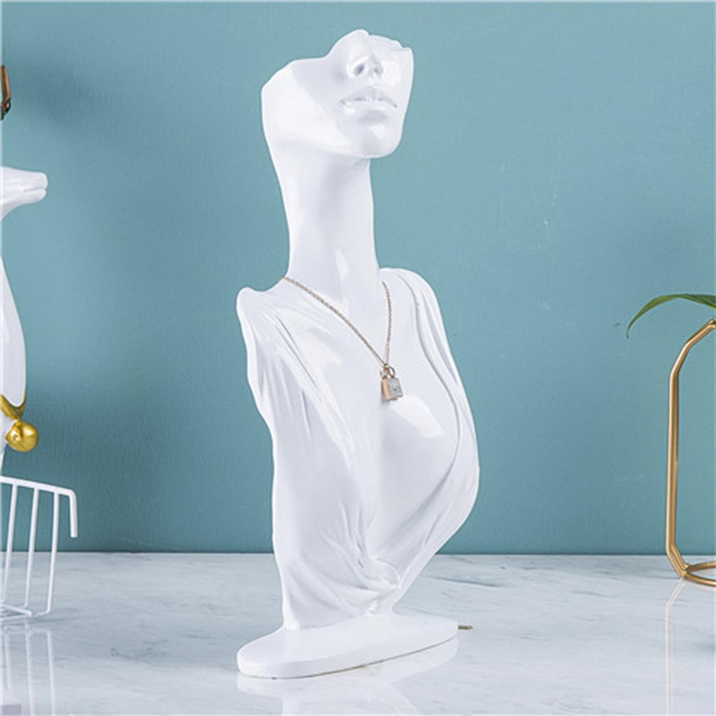 2Pcs Resin Necklace Earring Display Mannequin for Women Stable Easy Use 