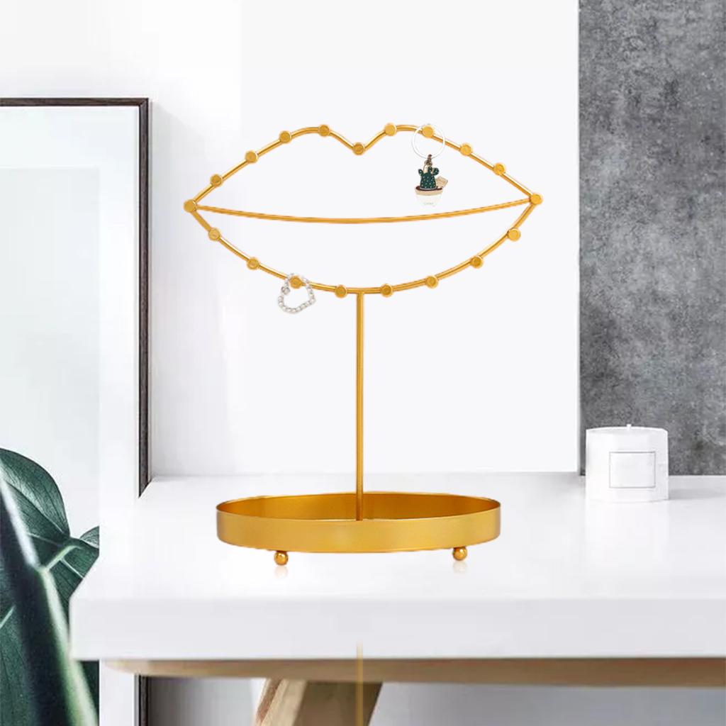 Jewelry Display Stand Iron Gold Plate Storage for Bracelets mouth