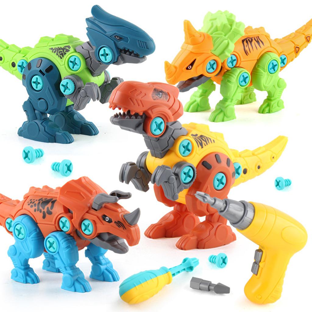 Electric Drill Detachable No Sharp Take Apart Dinosaur Models Toys for Girls