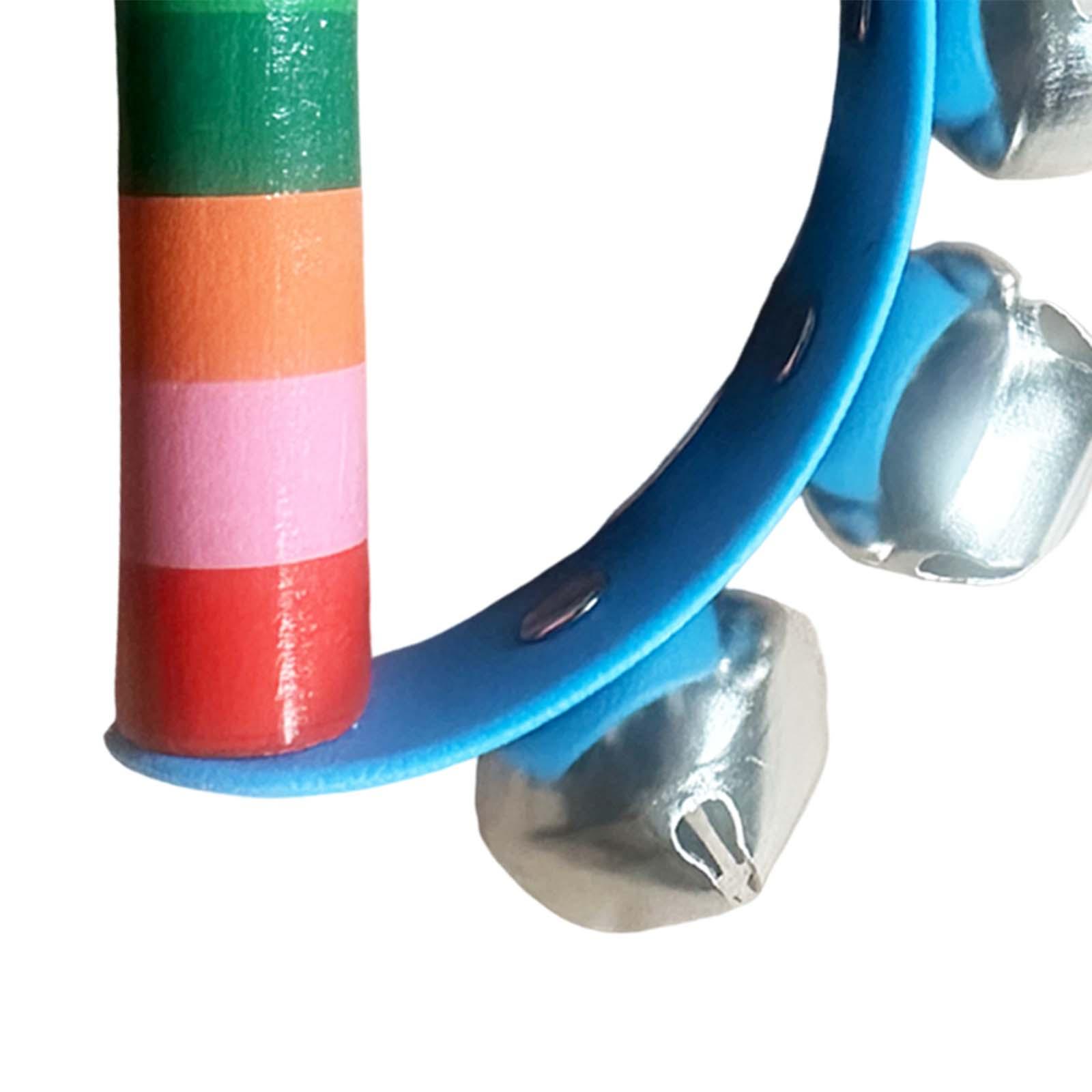 2xWooden Tambourine Musical Toys Musical Instrument for Festival Party Blue