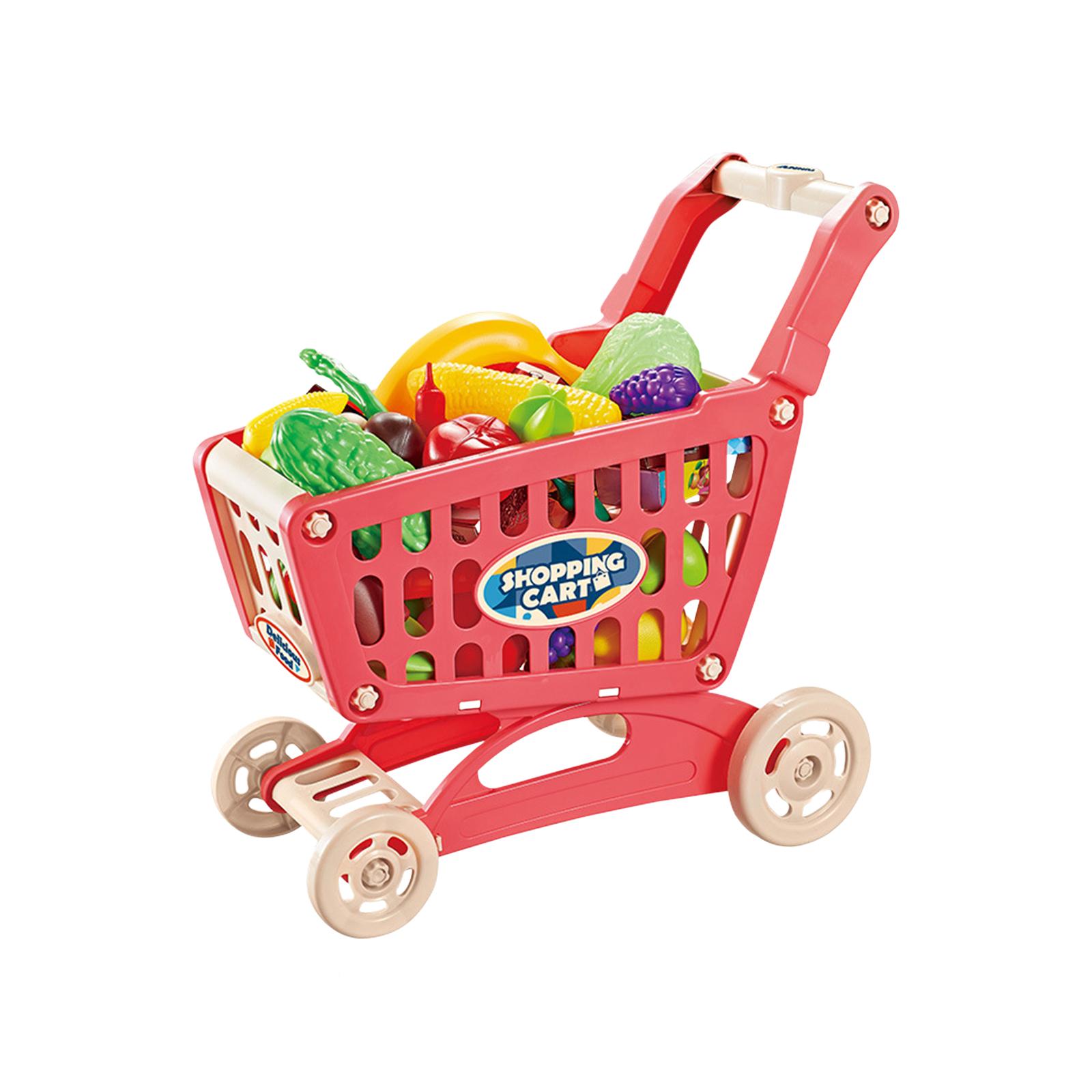 Trolley Play Set Role Play for Desk Decor Kitchen Accessory Photography Prop Red