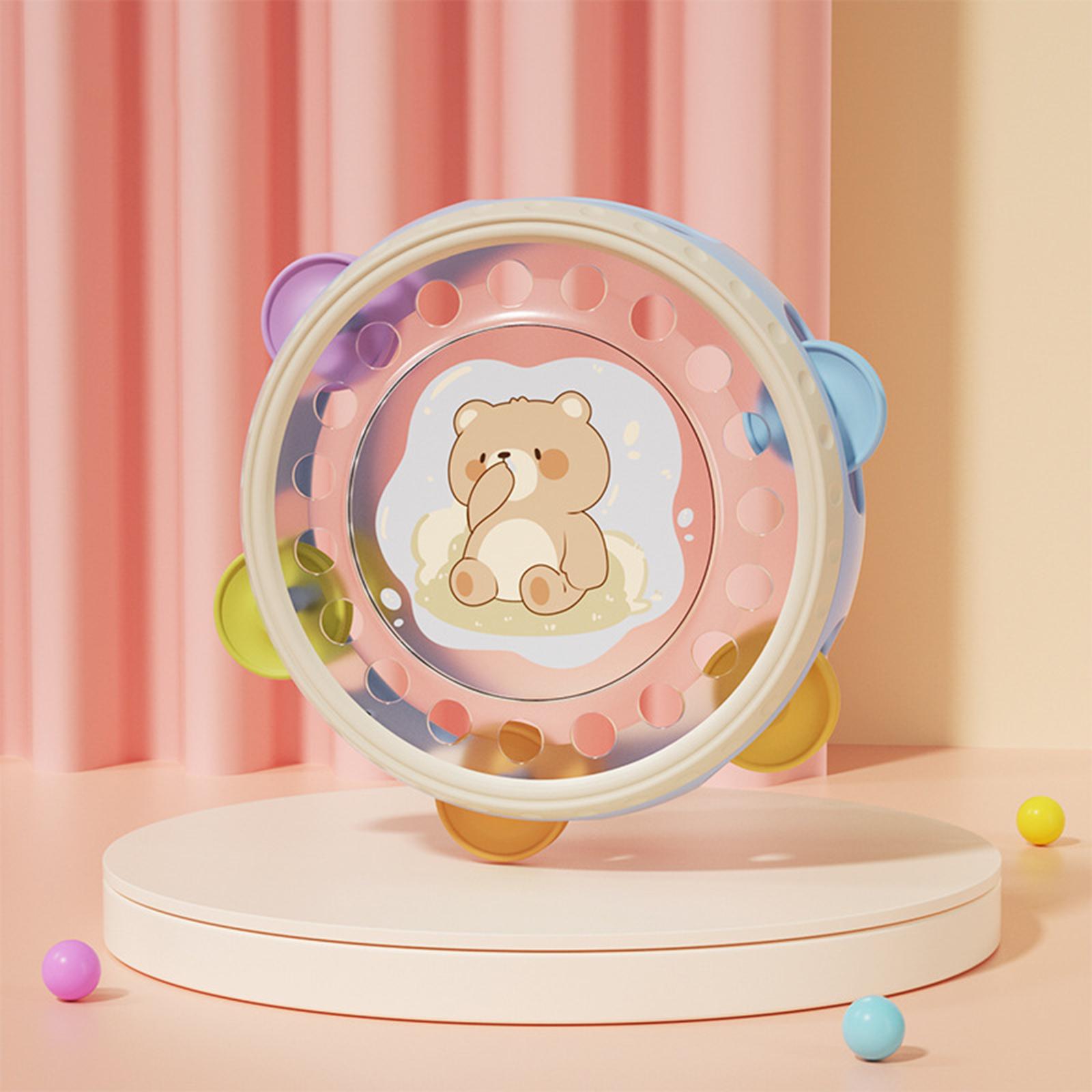 Handheld Tambourine Early Childhood Education Rattle for Baby Toddlers Gifts Bear