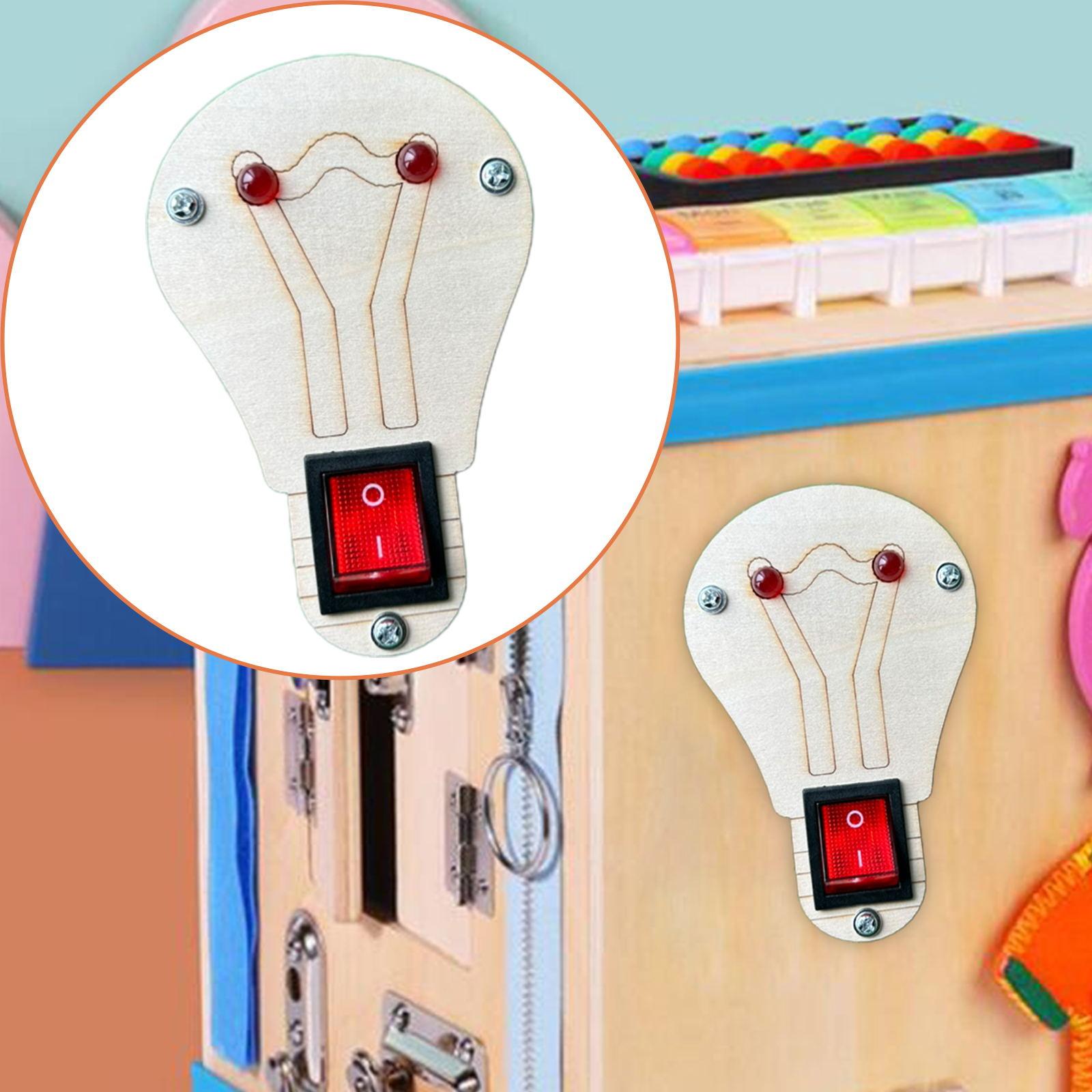 Wooden Busy Board Accessory Activity Board Material LED switch Preschool