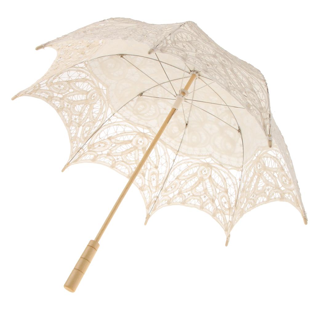 Vintage Damen handgefertigte Sonnenschirm Spitze Regenschirm Hochzeit Braut Deko