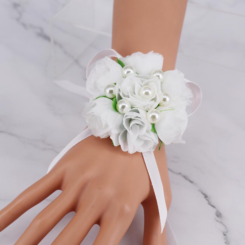 Hochzeit Perlen Armband Blume Rose Schleife Blätter Blumenmädchen Brautjungfer 