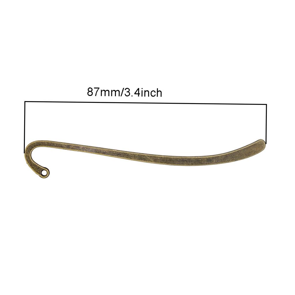2x20 Pieces Beading Flat Bookmarks With Loop DIY Making Jewelry antique bronze