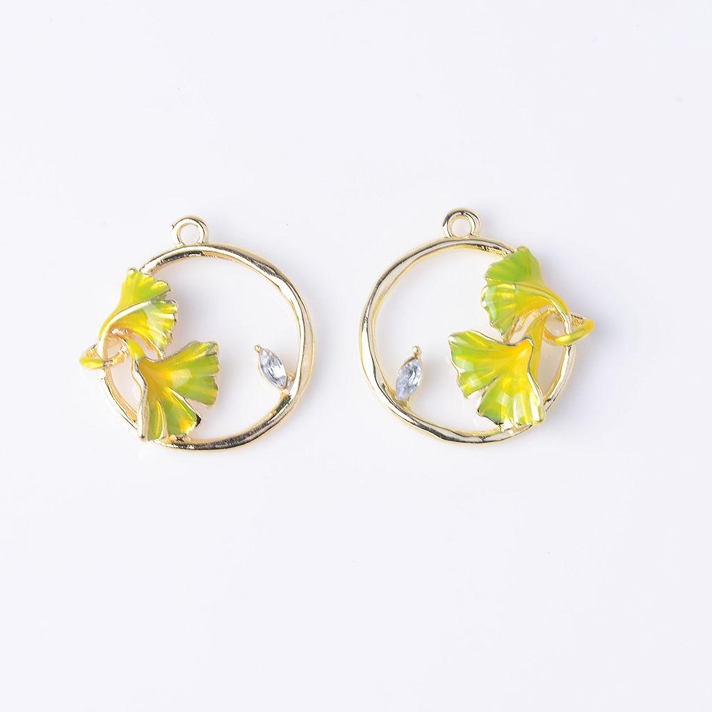 4pcs Ginkgo Leaf Charms Pendants Earrings Jewelry Findings Ornaments  Gift