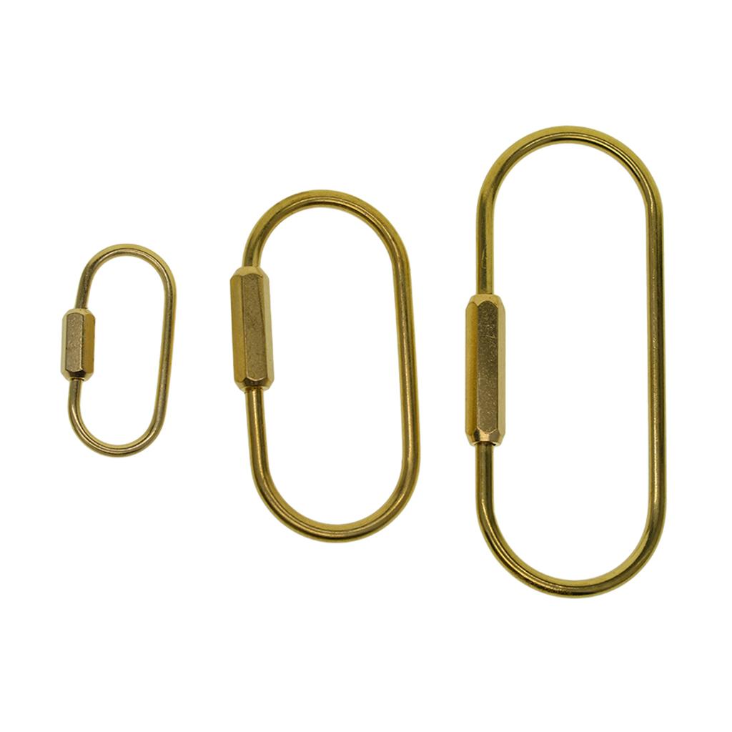 3pcs Durable Brass Screw Lock Clasp Key Chain Key Ring Buckle