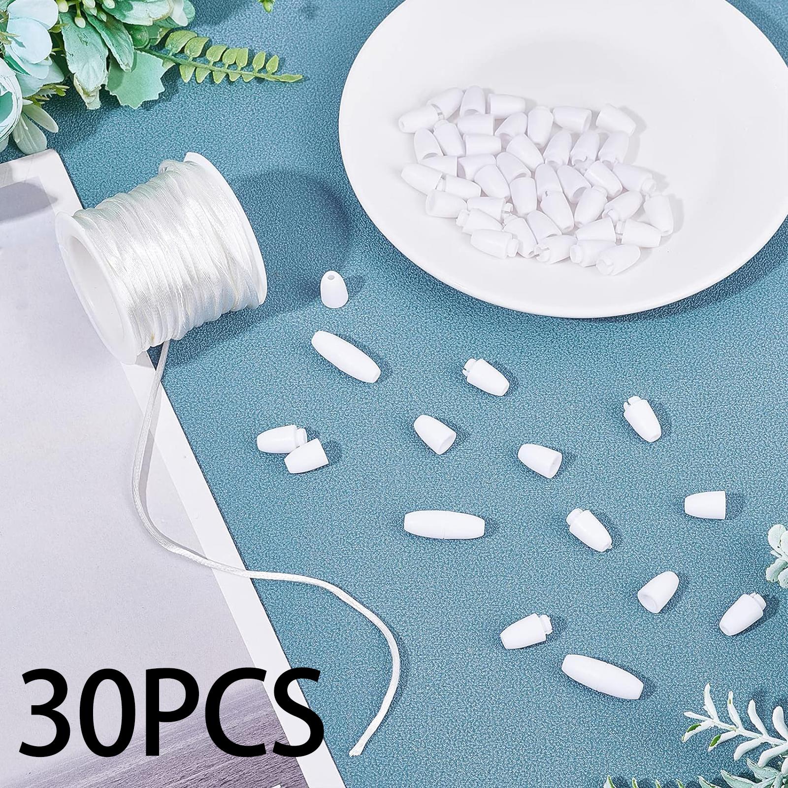 30 Pieces Clasp Bead Barrel Connectors Detachable Aesthetic Breakaway Clasps White