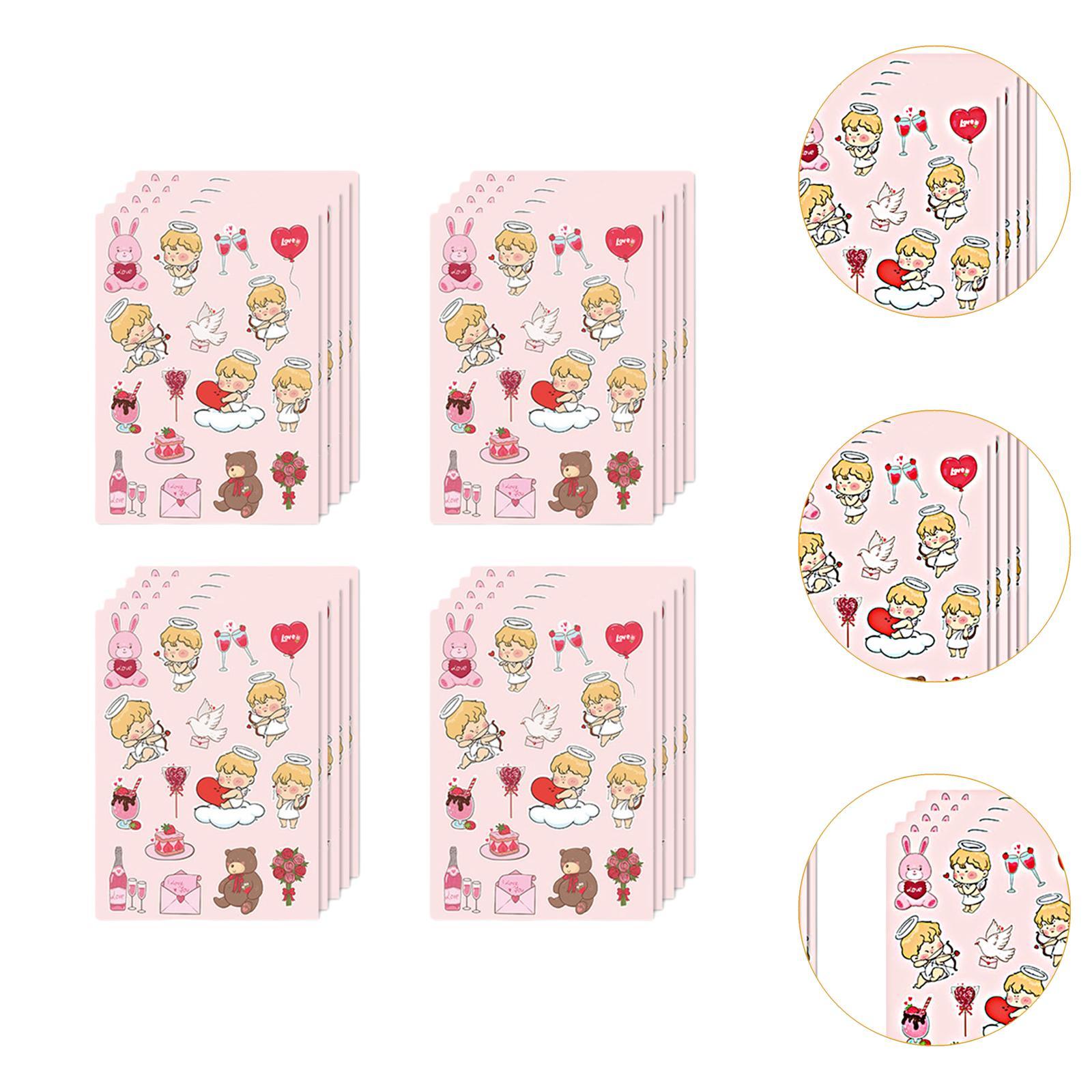 20 Sheets Valentines Day Stickers Romantic for Cards Gift Wrapping Envelopes