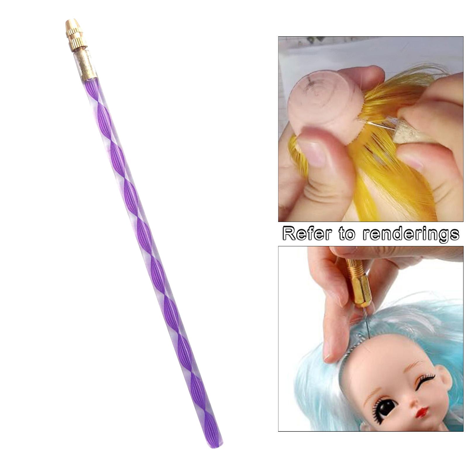 Ventilating Needles Lace Wigs Knotting Hook Crochet Salon Home Use Purple