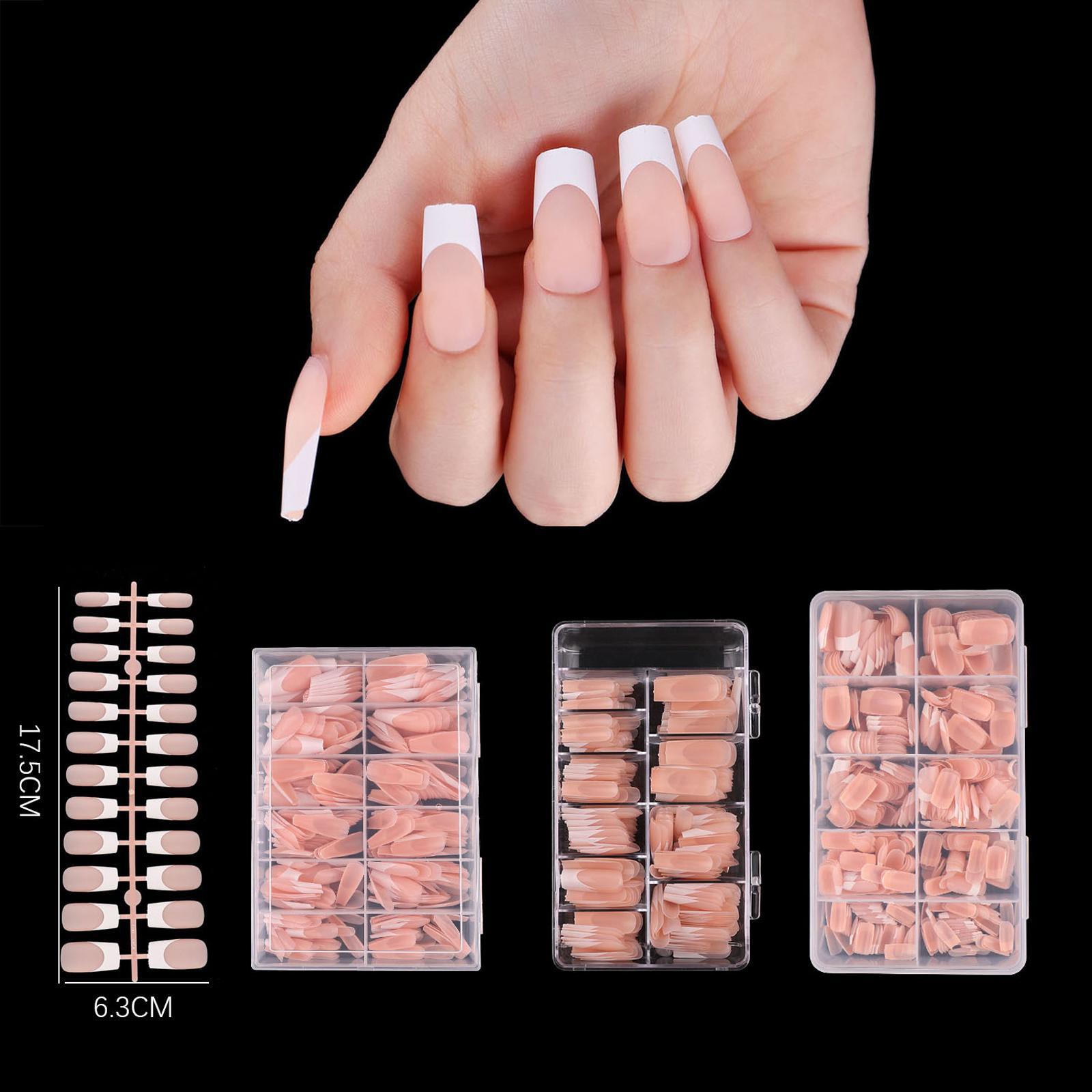 Wearable Press on Nails Beauty Reusable Semi Cured Gel Nails for Girls Women Matte Long