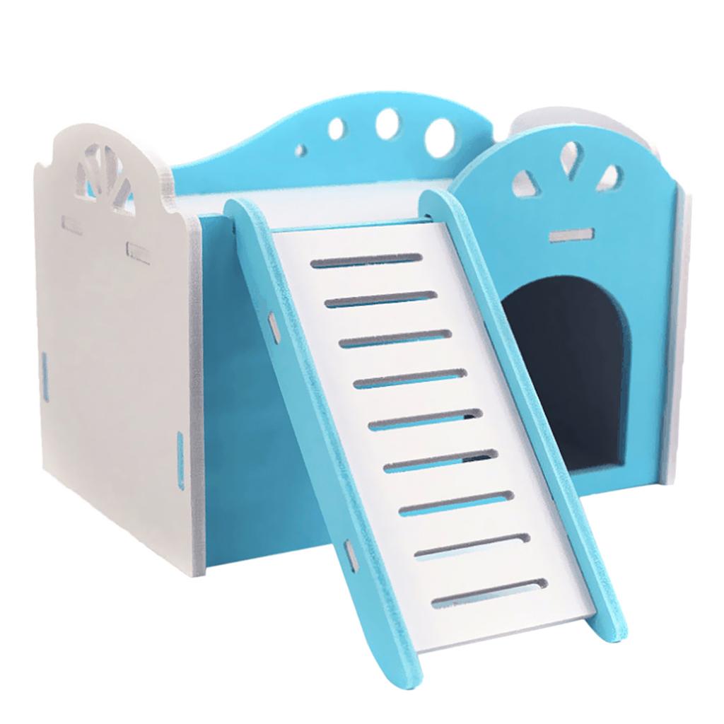Pet Hamster House Squirrel Guinea Pig Bed Small Animals Habitat Toy Blue 
