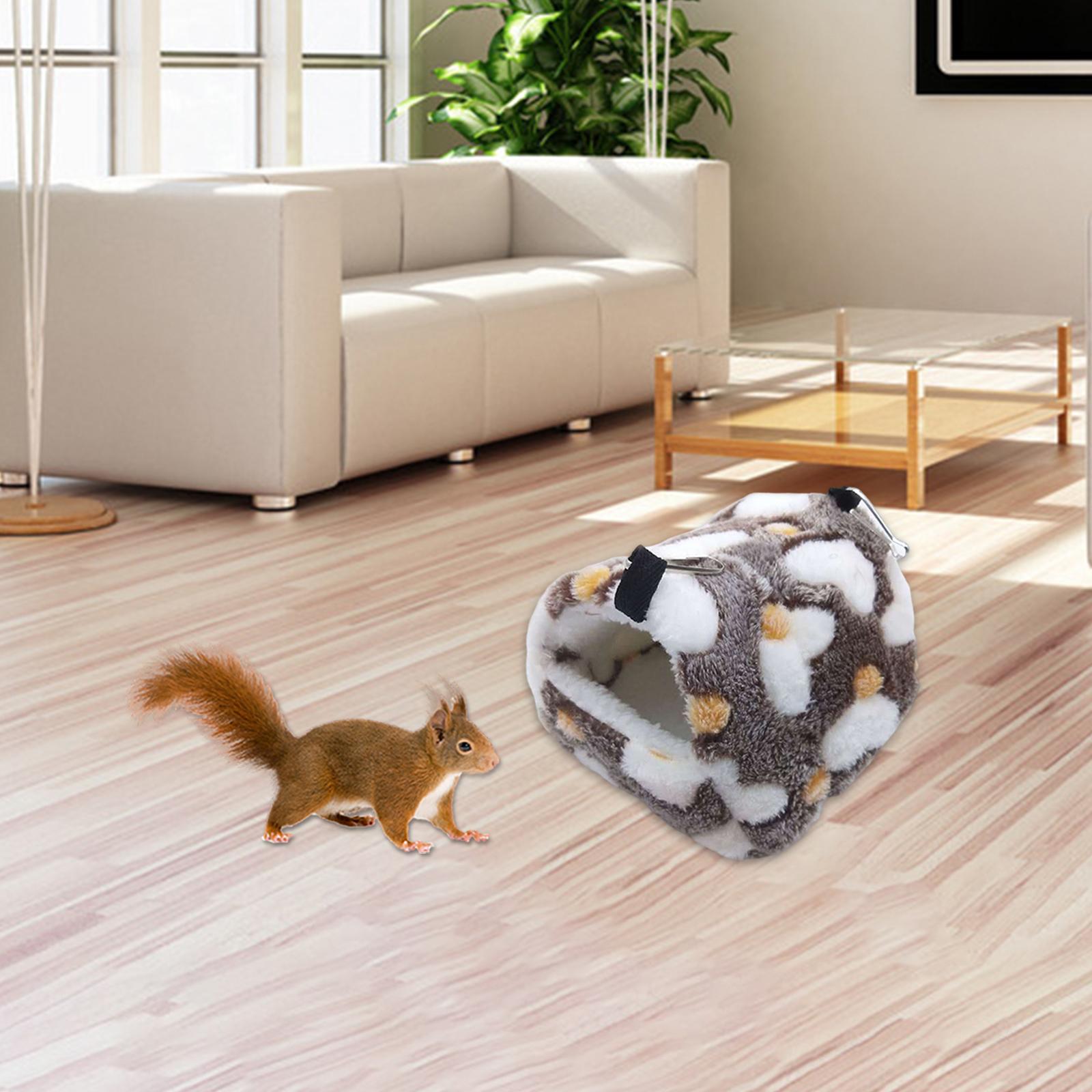 Guinea Pig Bed Cave Cozy Hamster House Rest Nest White Brown Heart