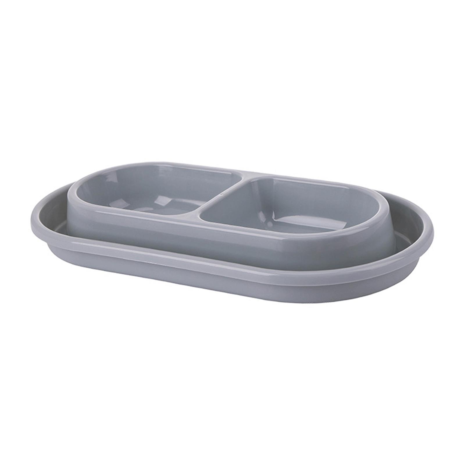 Cat Double Bowl L Gray